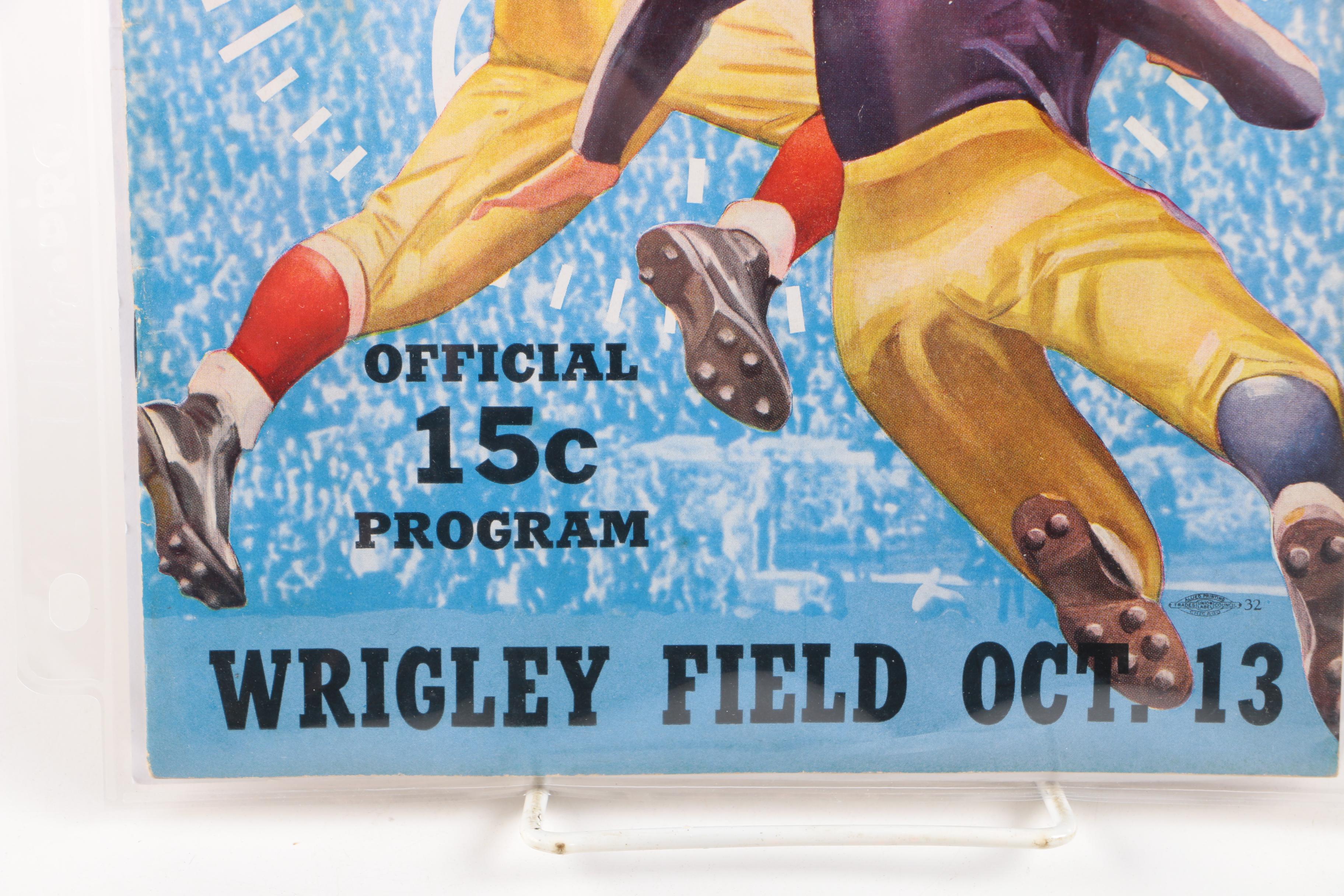 1940 Bears vs. Lions Wrigley Field Program