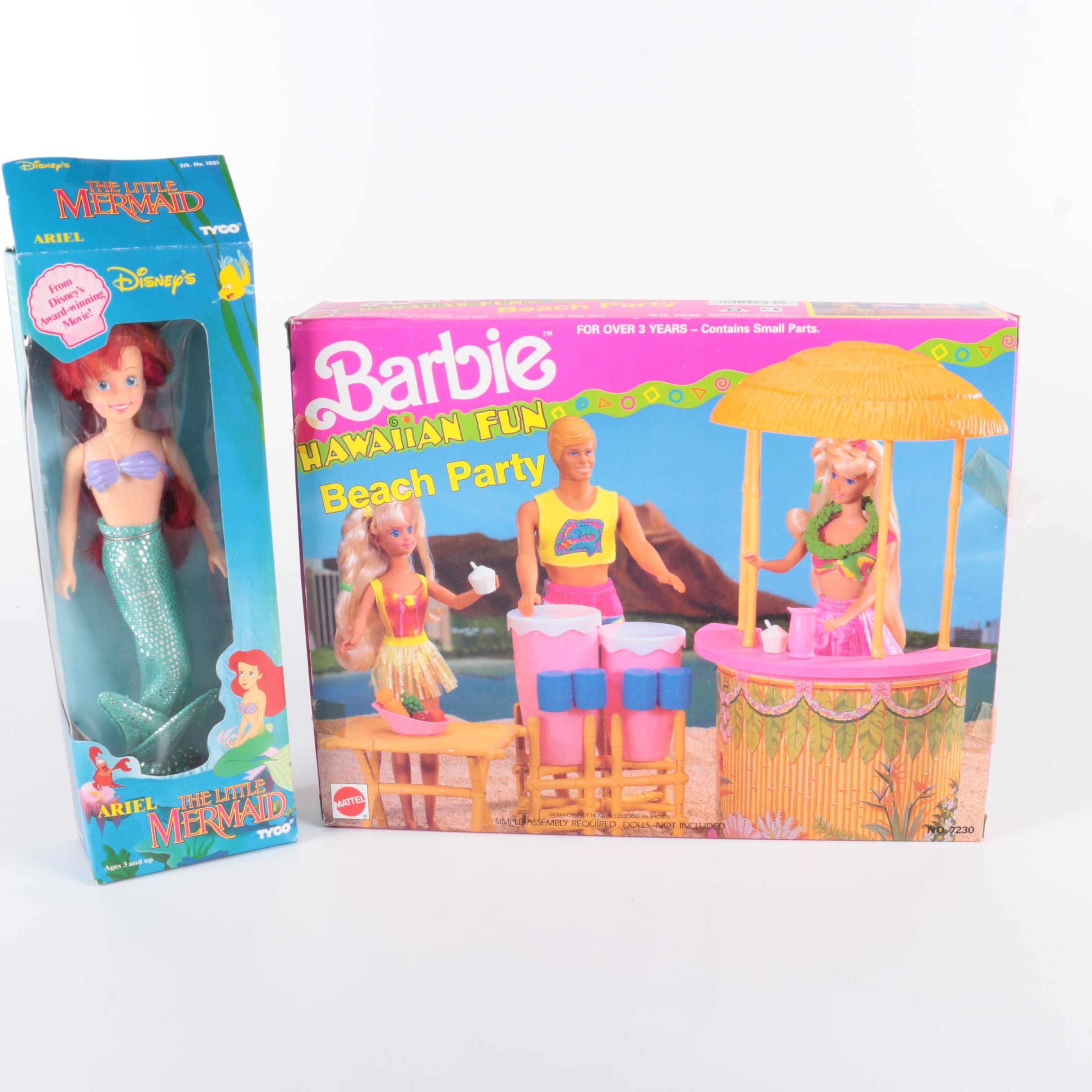 Disney's "Ariel" Doll and Beach Themed Barbie and Maxie Dolls