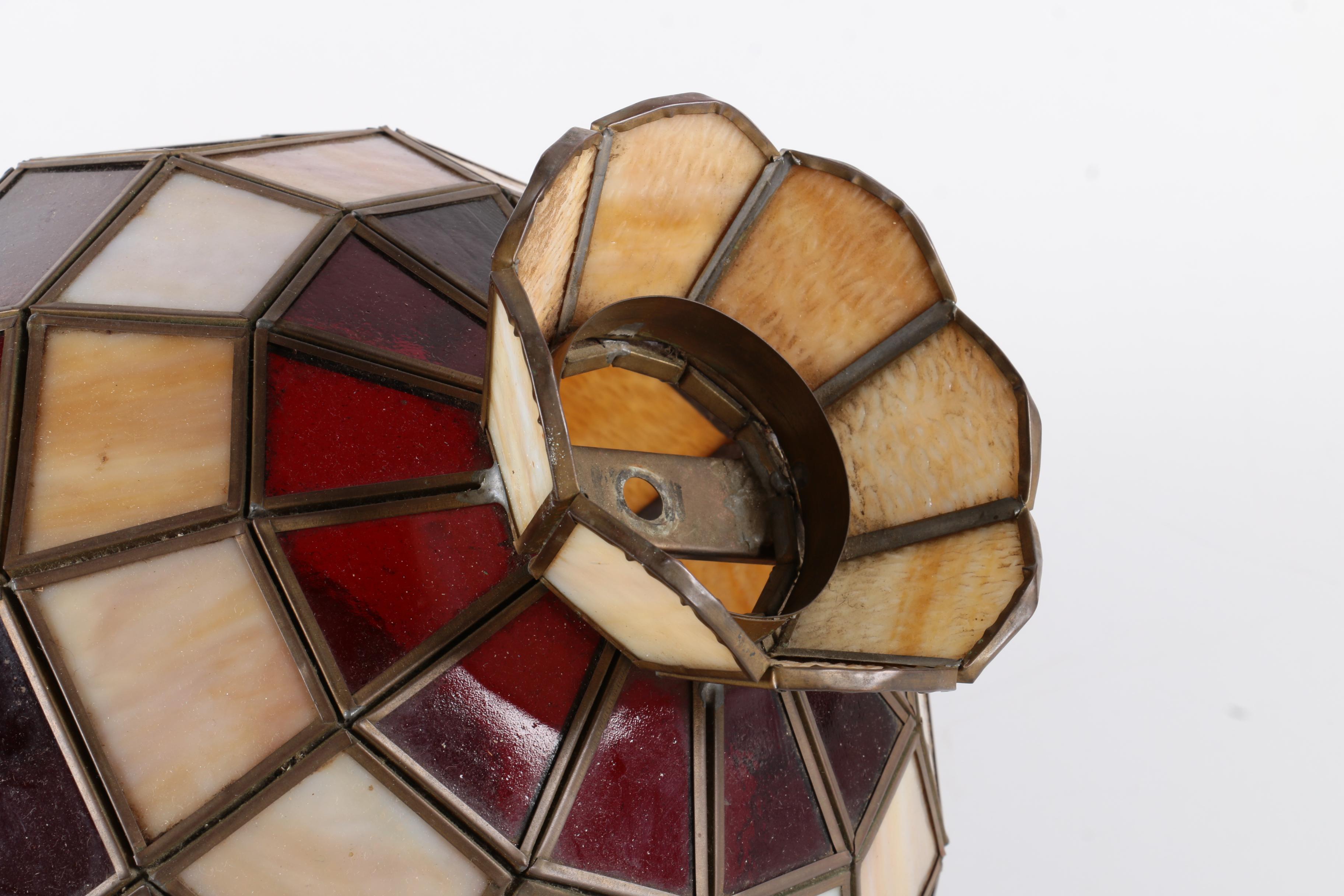 Vintage Stained Glass Hanging Lampshades