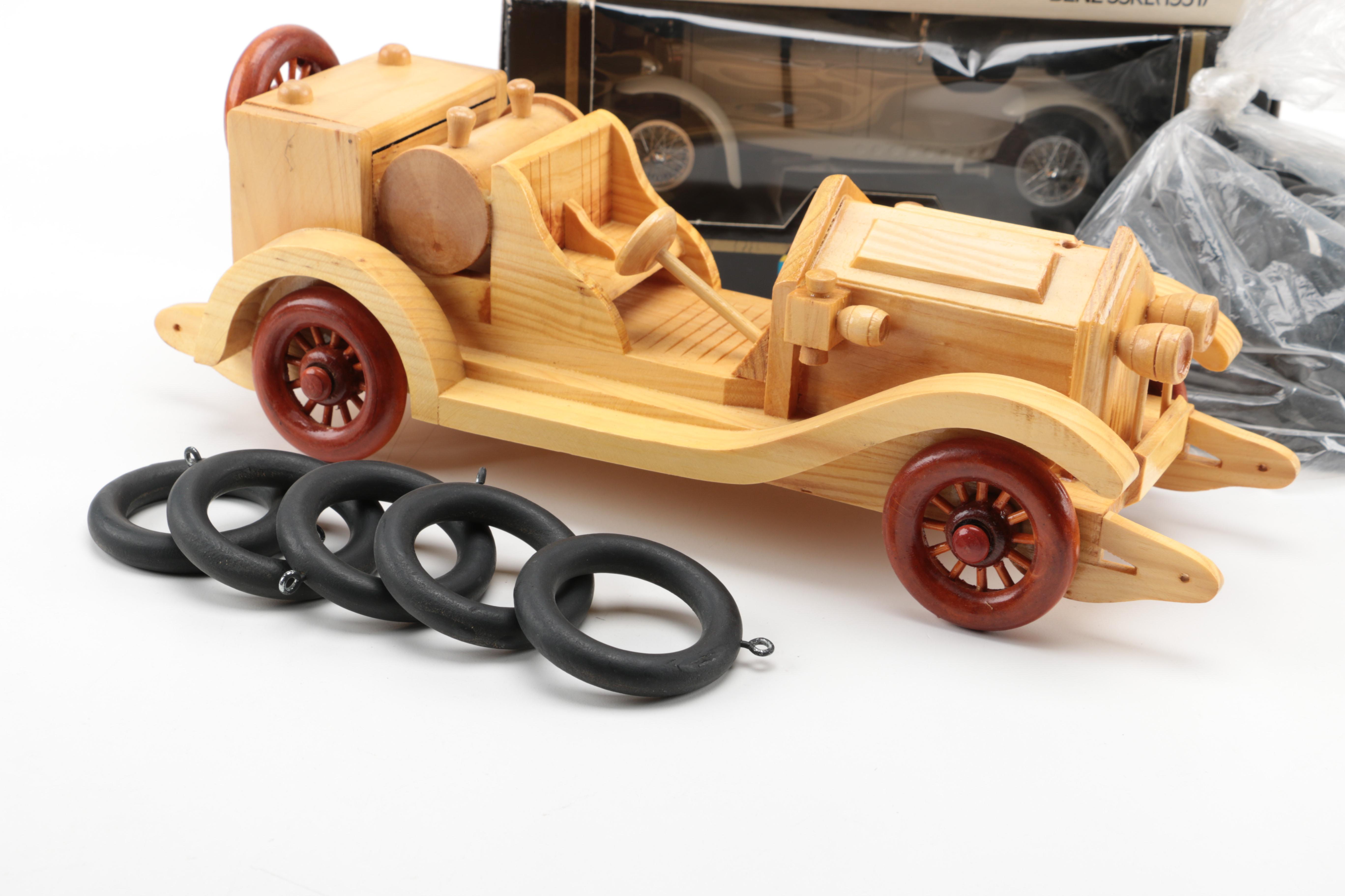 Four Die-Cast and Wooden Cars