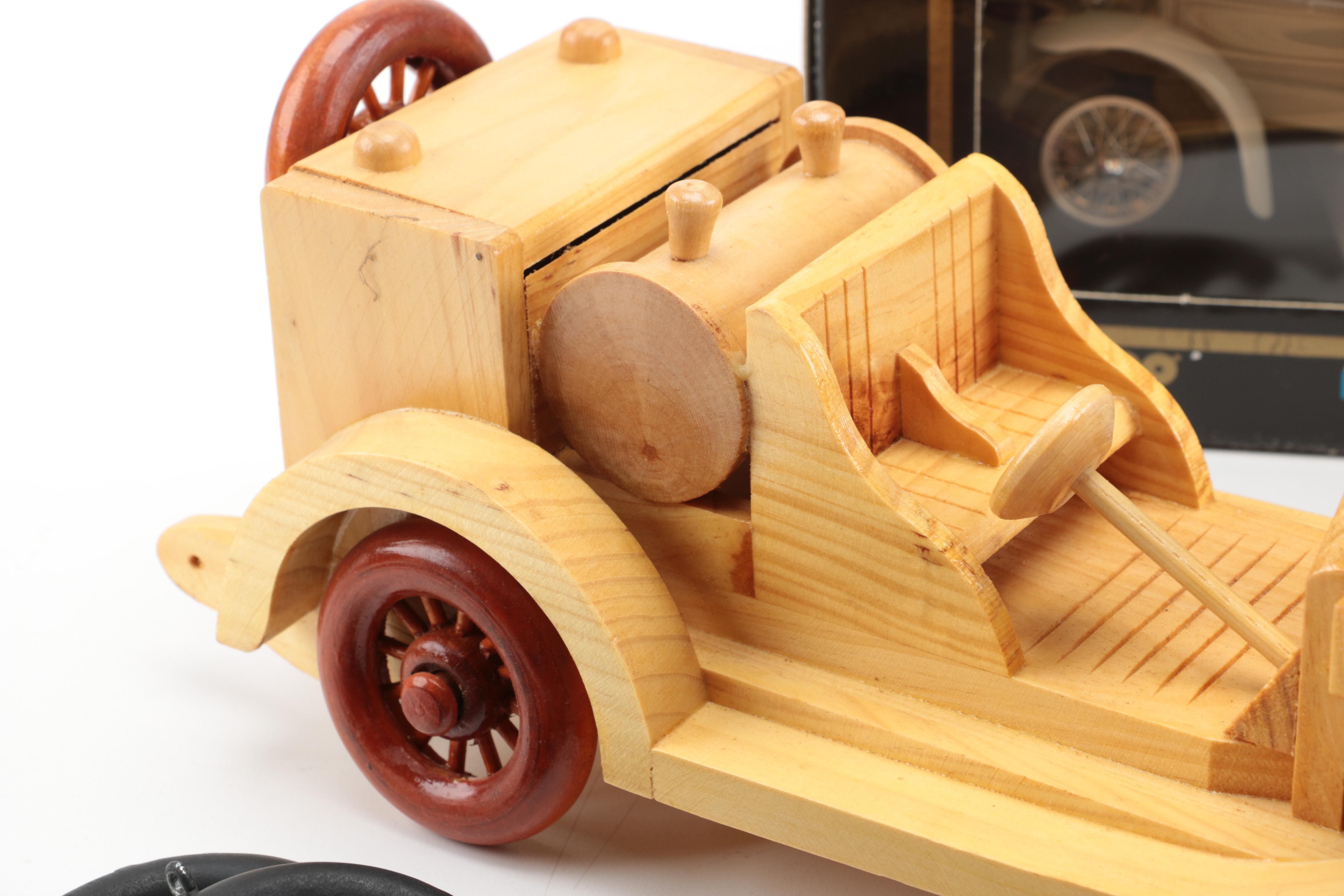 Four Die-Cast and Wooden Cars