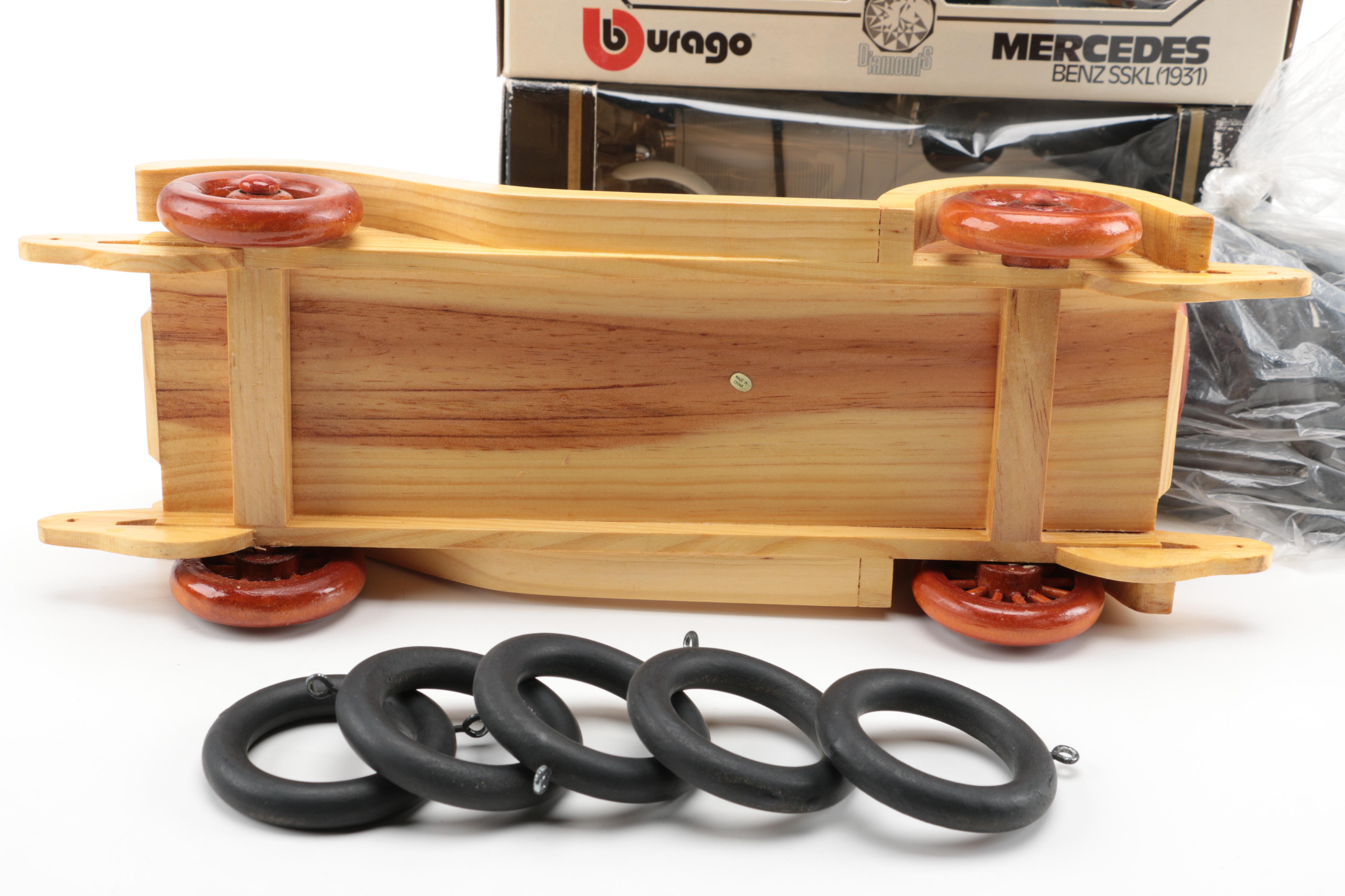 Four Die-Cast and Wooden Cars