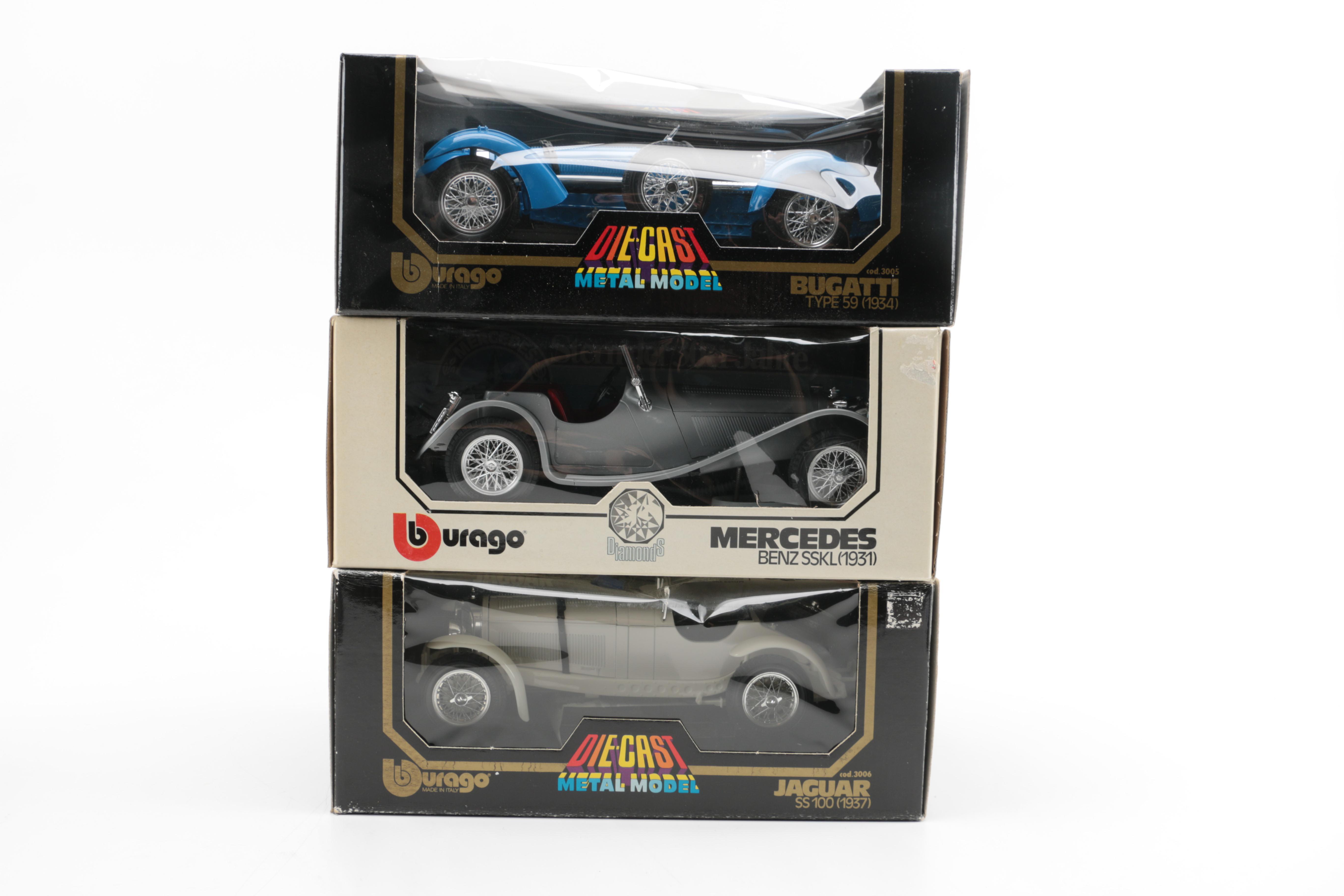 Four Die-Cast and Wooden Cars