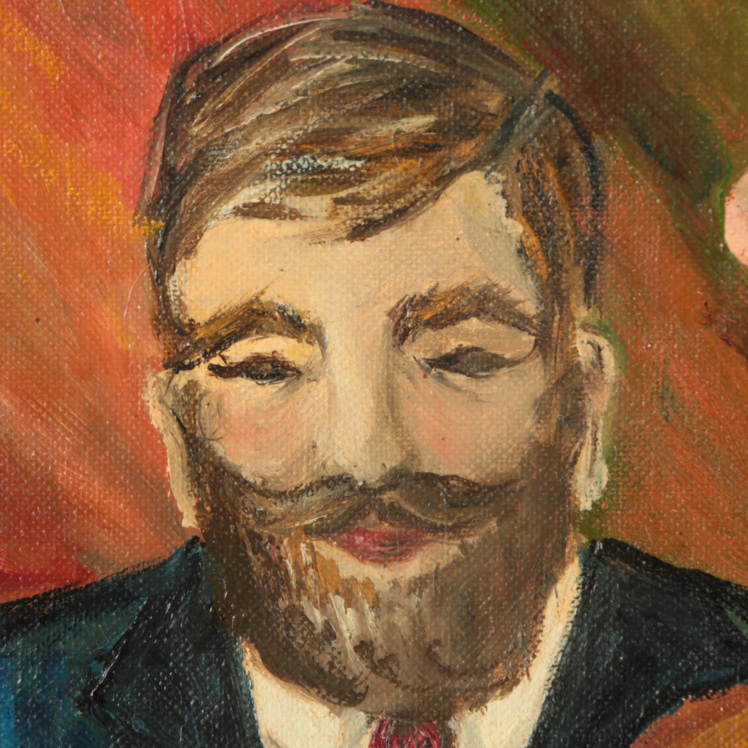 Beverly Eckhouse Oil Painting on Canvas Board of Piano Scene