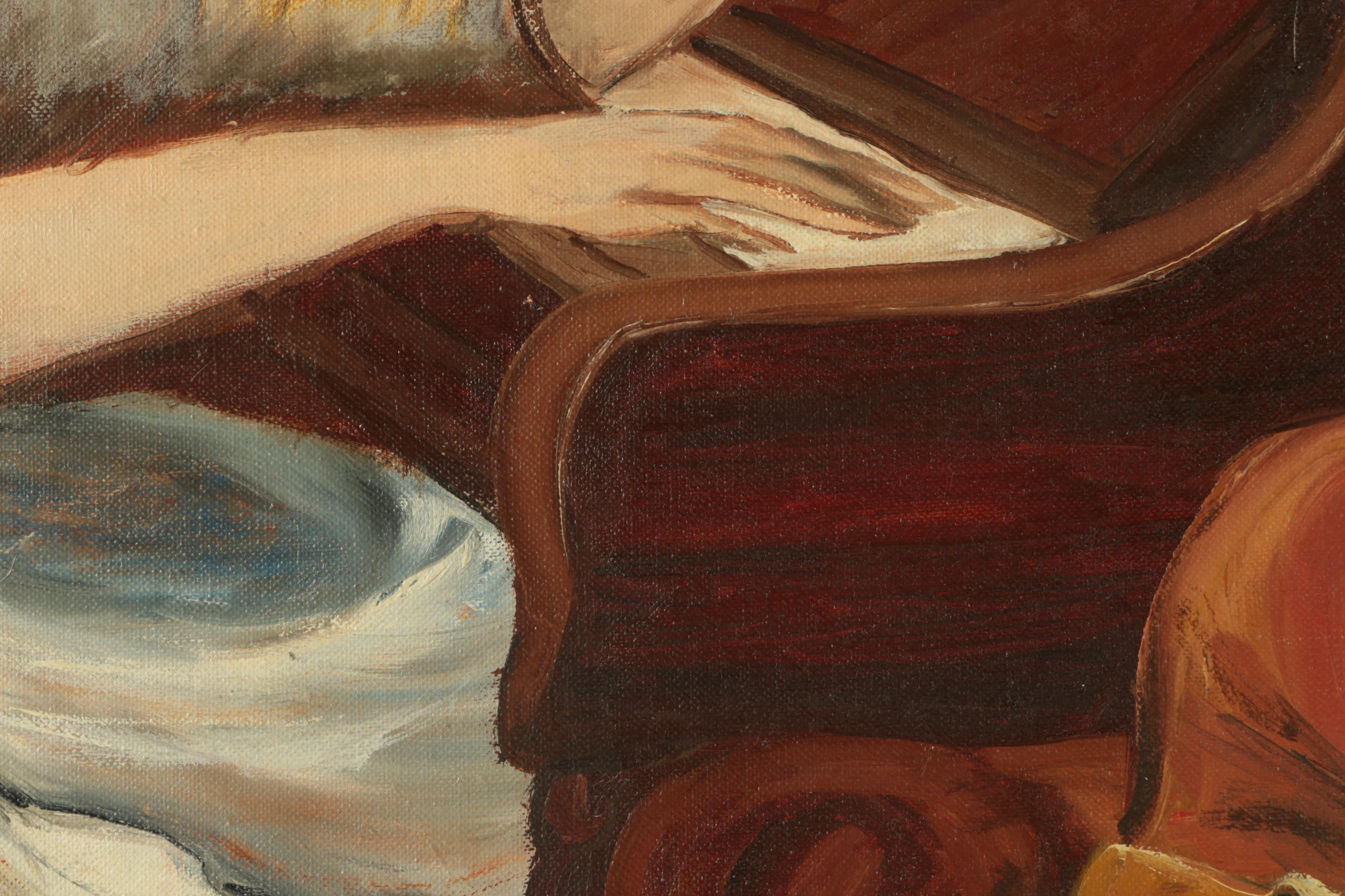 Beverly Eckhouse Oil Painting on Canvas Board of Piano Scene