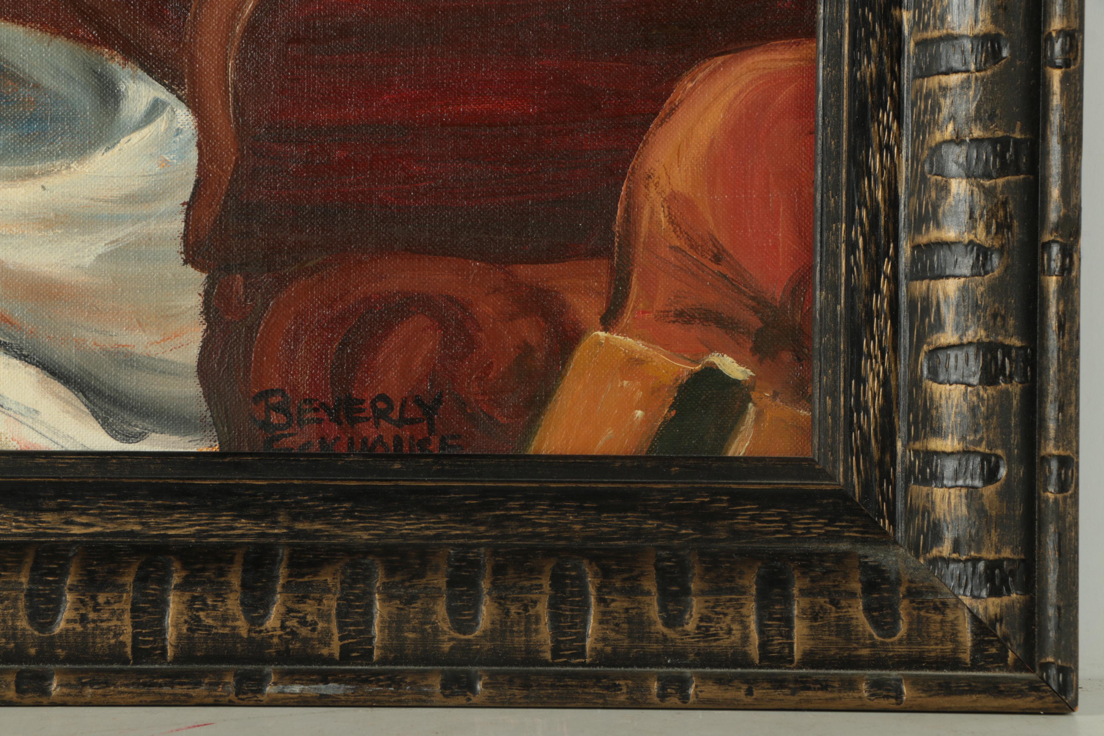 Beverly Eckhouse Oil Painting on Canvas Board of Piano Scene