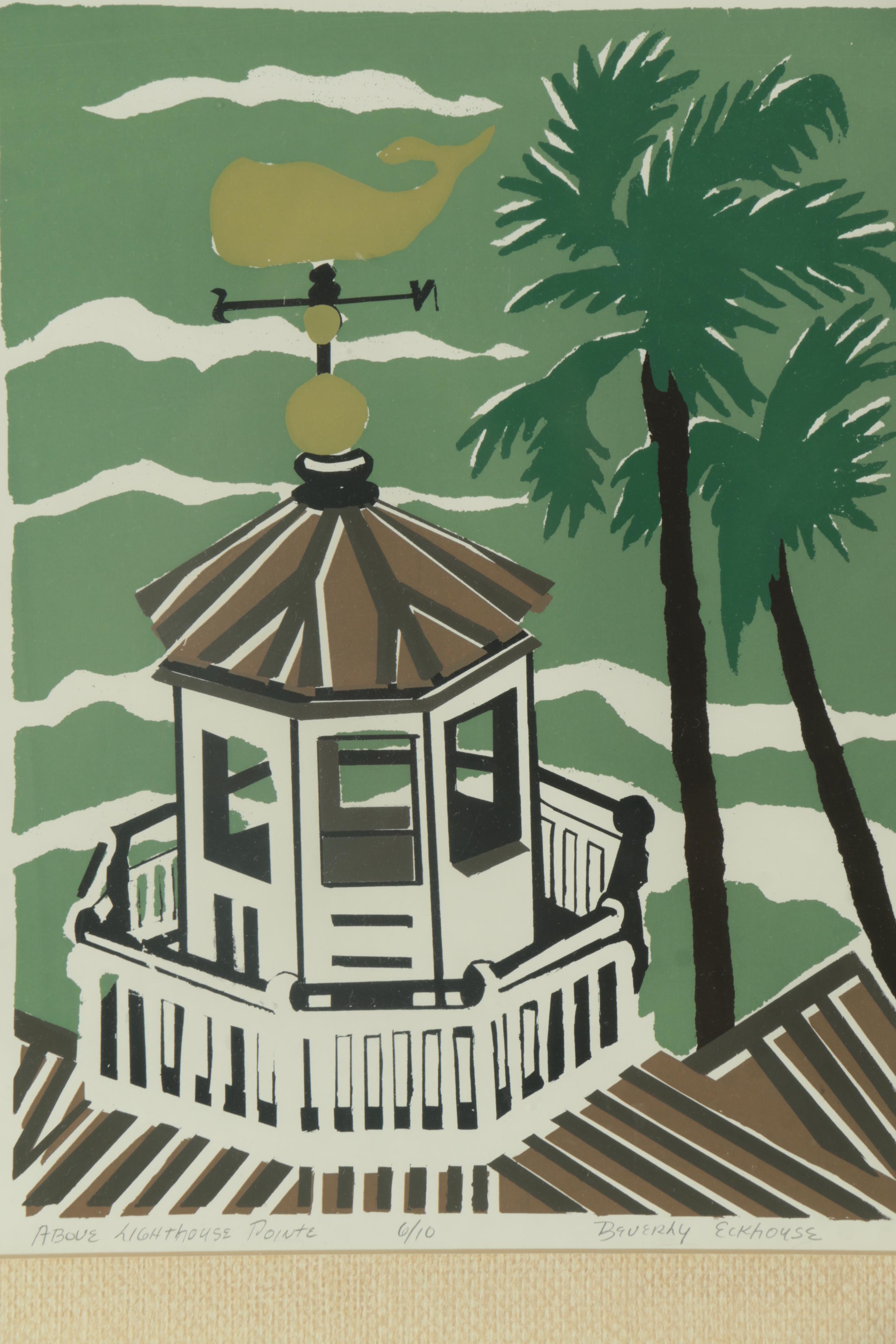 Beverly Eckhouse Limited Edition Serigraph "Above Lighthouse Pointe"