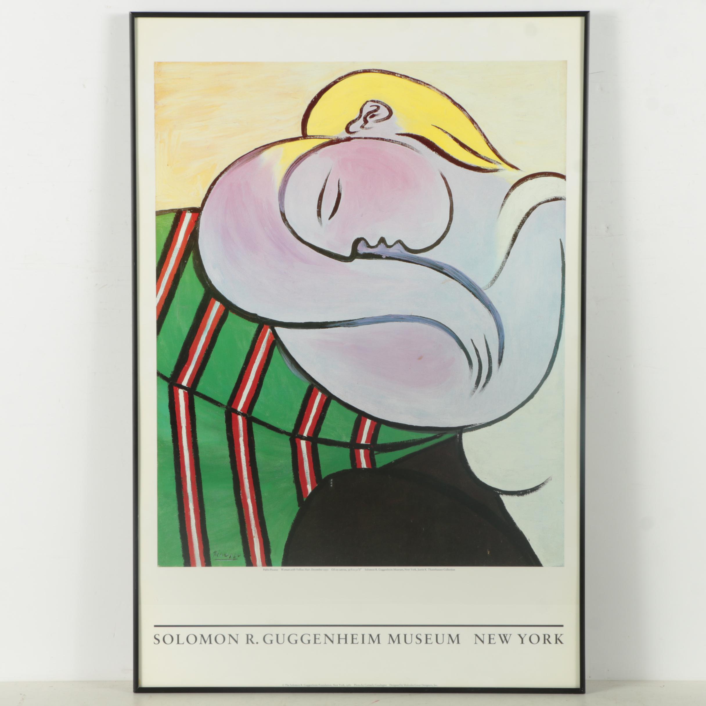 After Pablo Picasso "Woman with Yellow Hair" Guggenheim Museum Poster