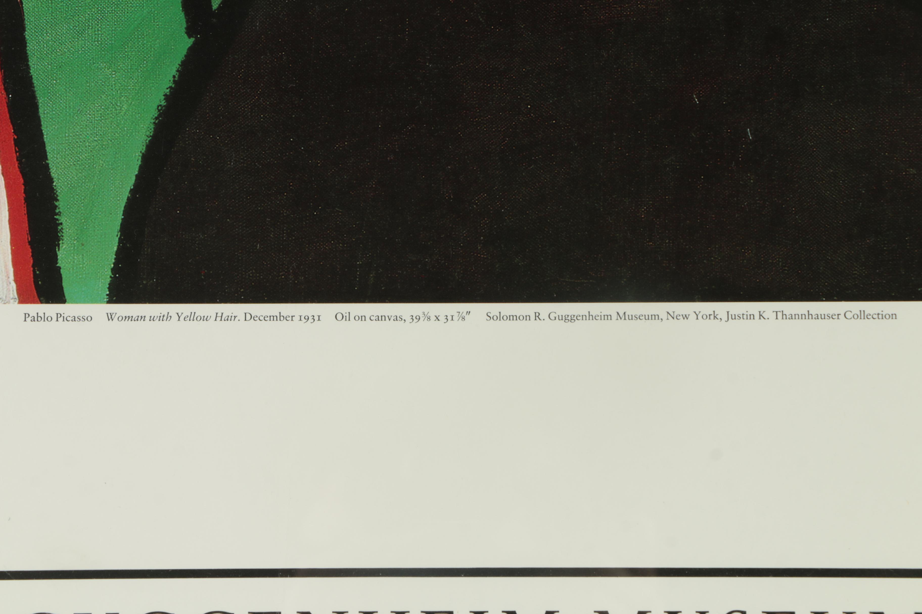 After Pablo Picasso "Woman with Yellow Hair" Guggenheim Museum Poster