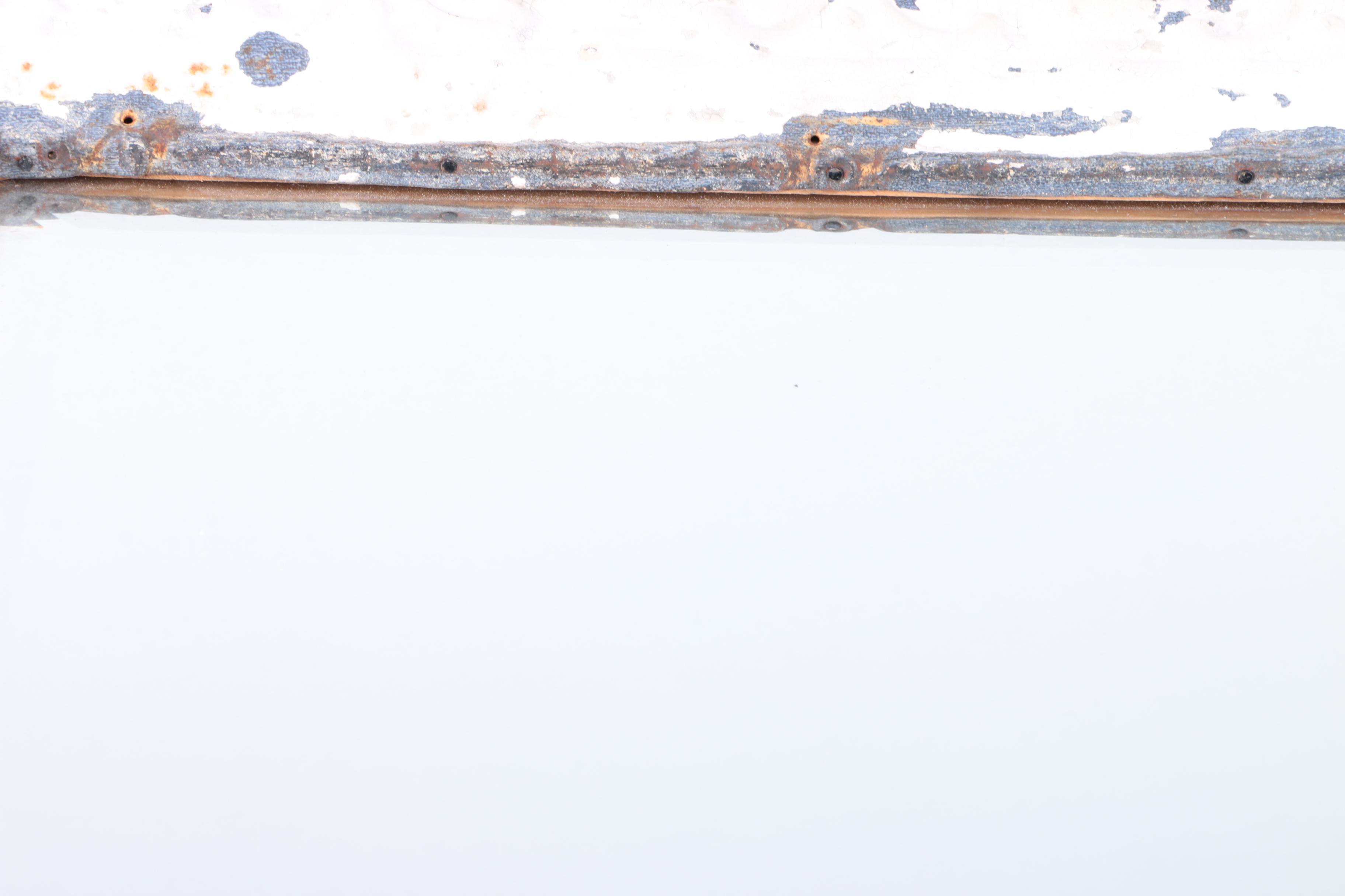 Distressed Metal and Wood Wall Mirror