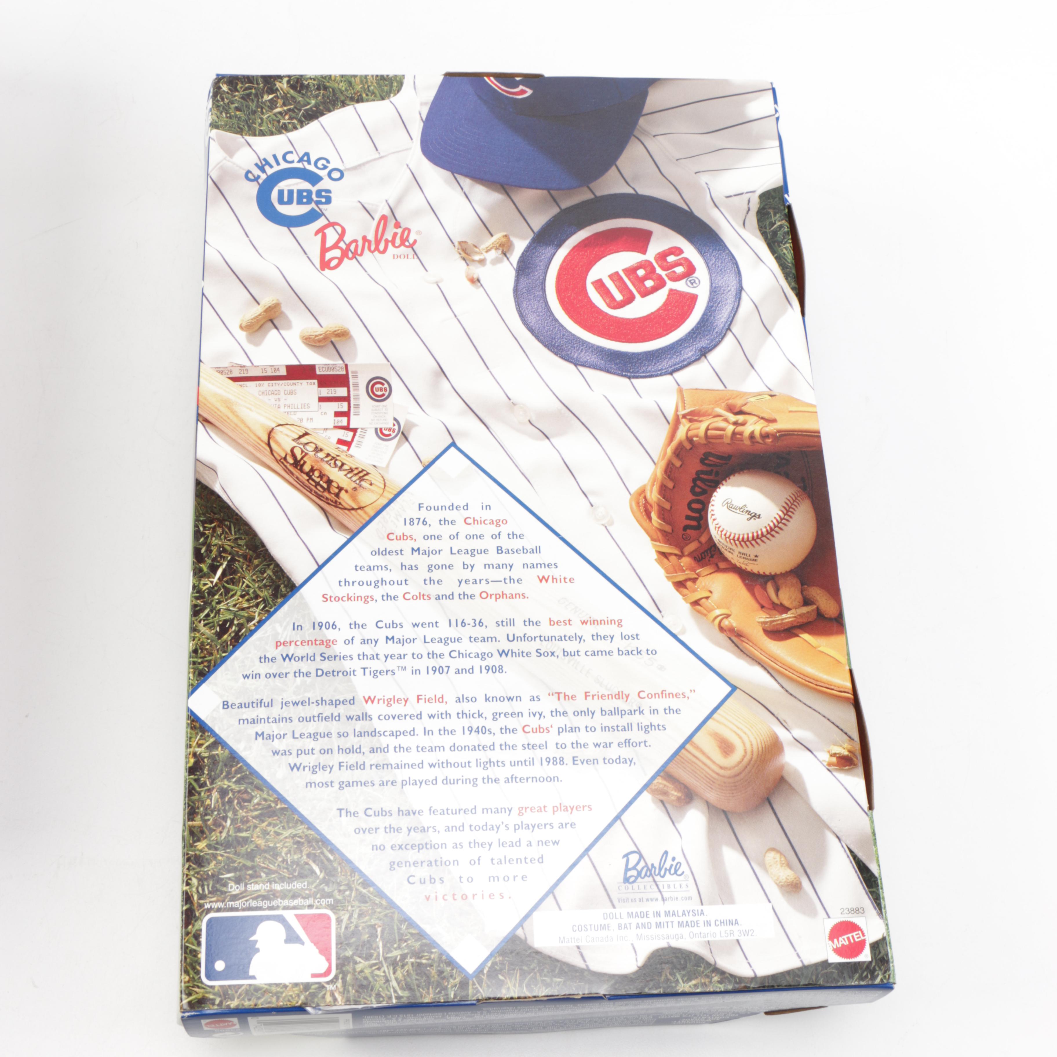 Chicago Cubs and Nascar Barbie Dolls in Original Packaging