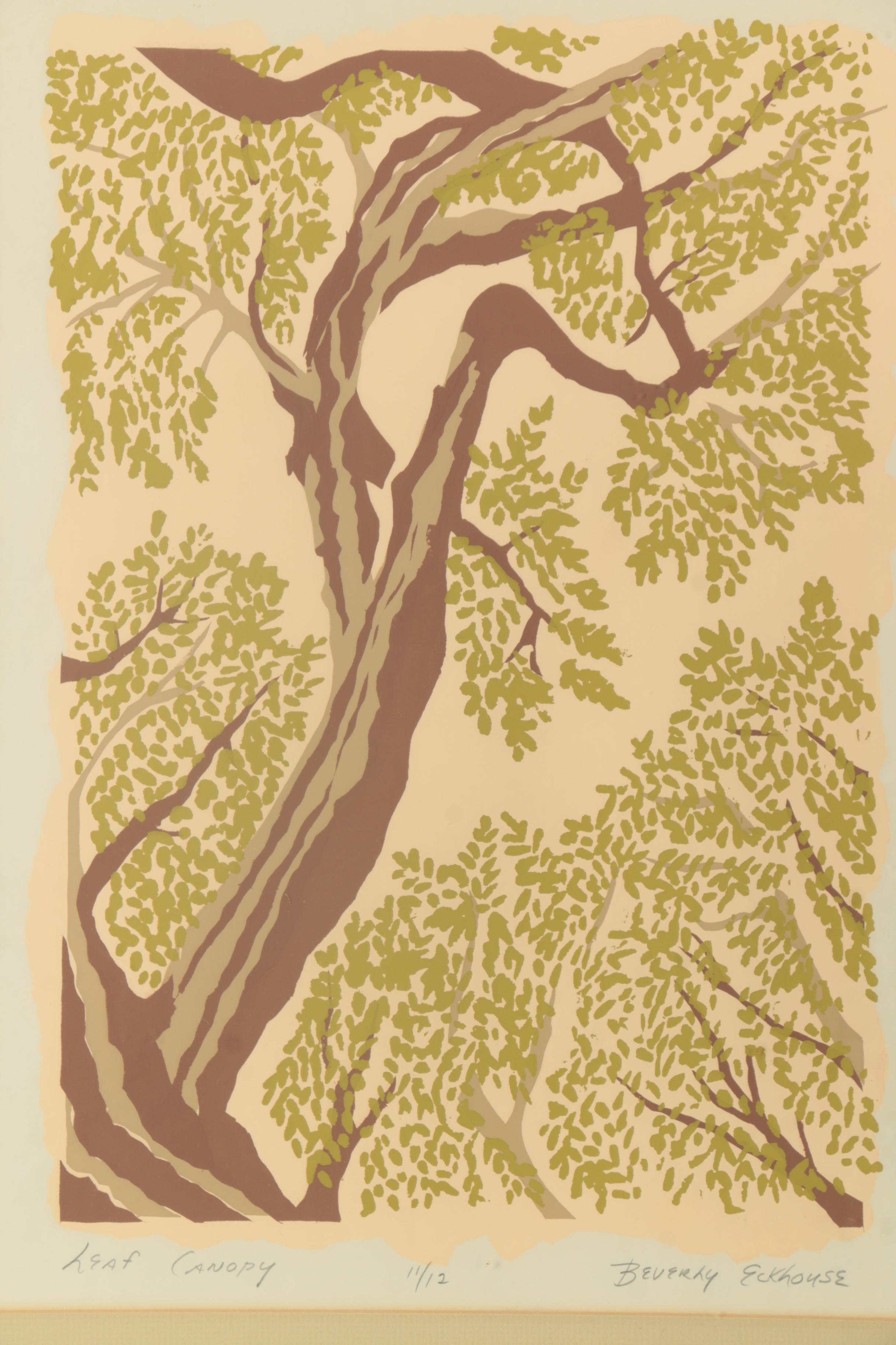 Beverly Eckhouse Limited Edition Serigraph on Paper "Leaf Canopy"