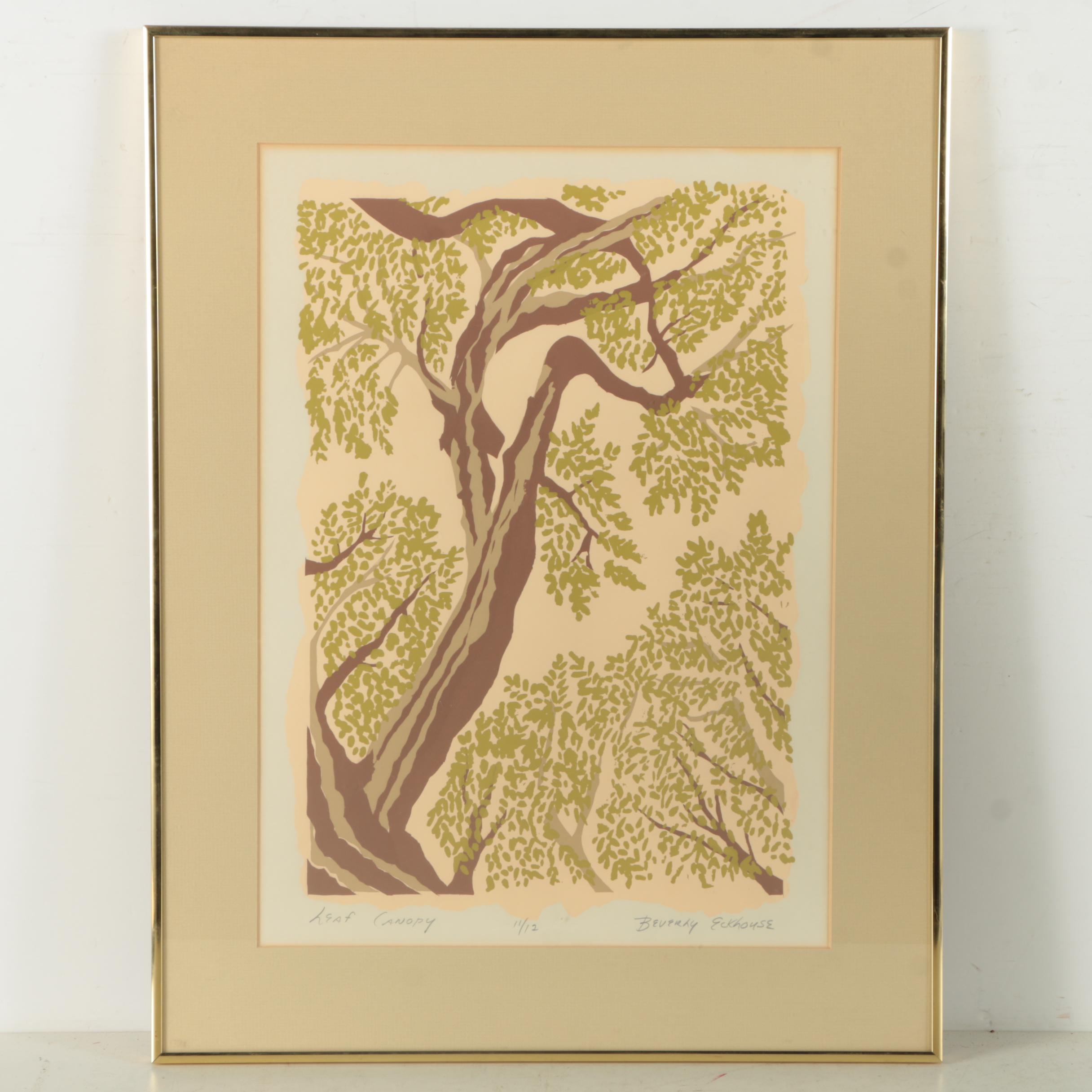 Beverly Eckhouse Limited Edition Serigraph on Paper "Leaf Canopy"