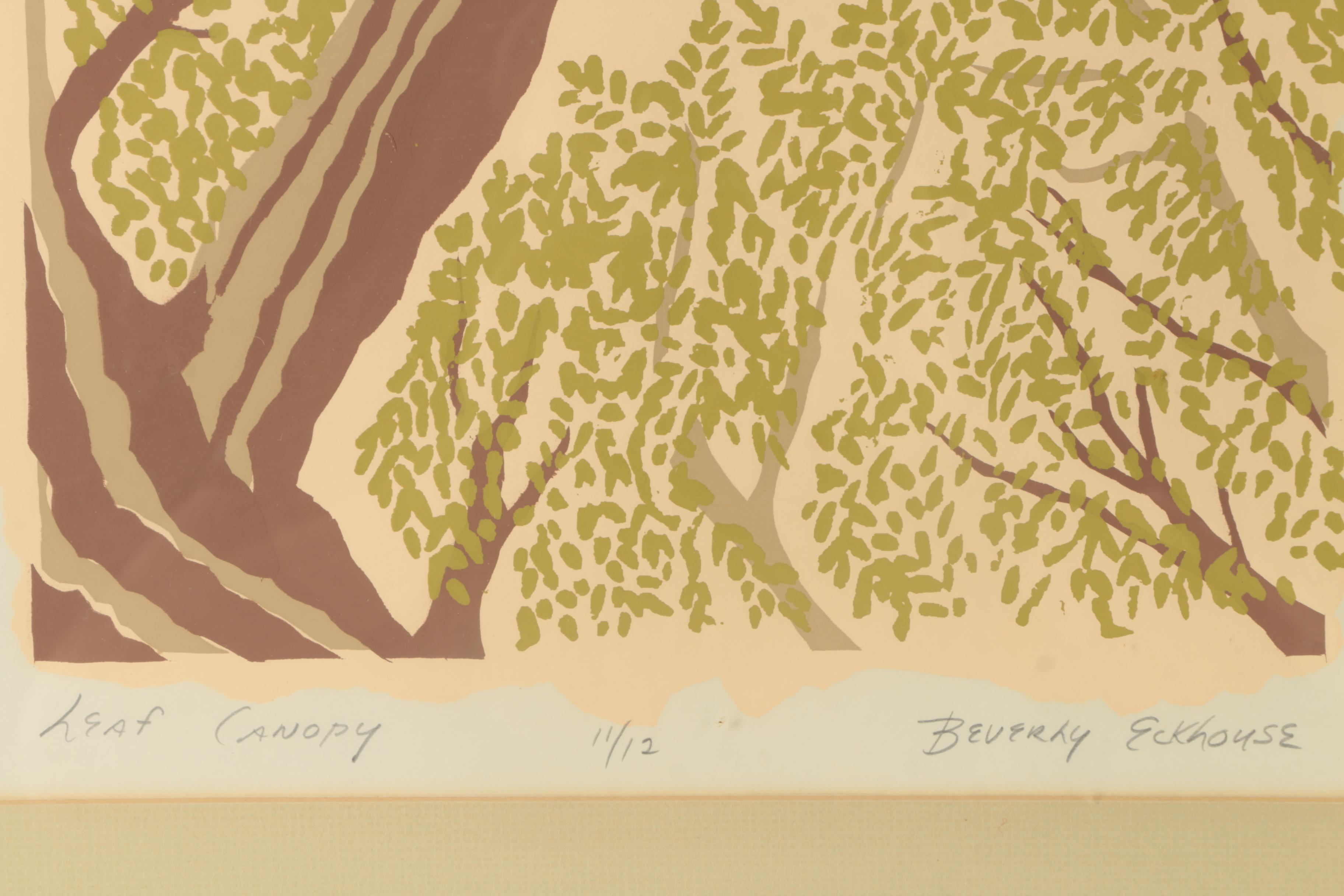 Beverly Eckhouse Limited Edition Serigraph on Paper "Leaf Canopy"