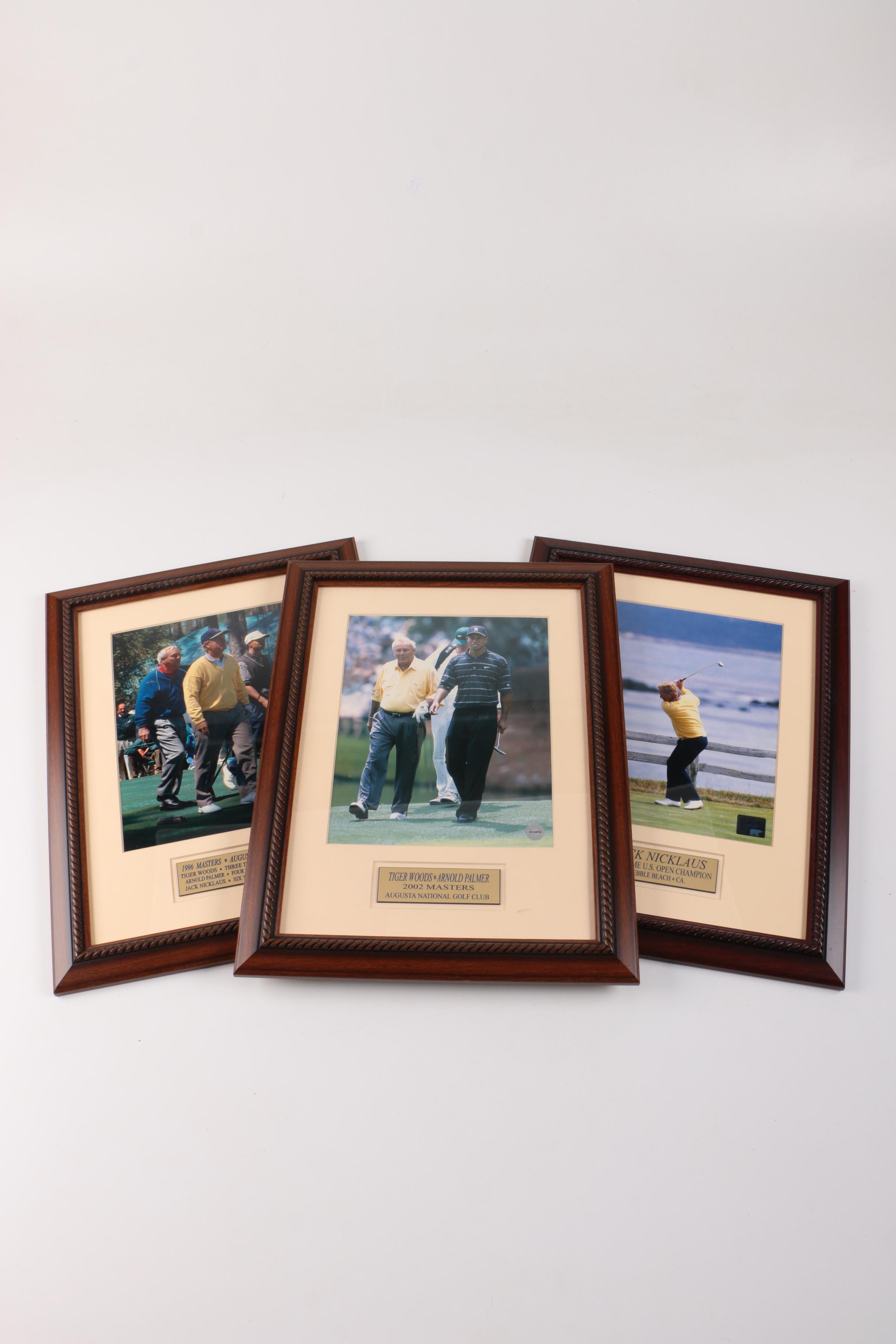 Three Photographic Plaques of Golfers
