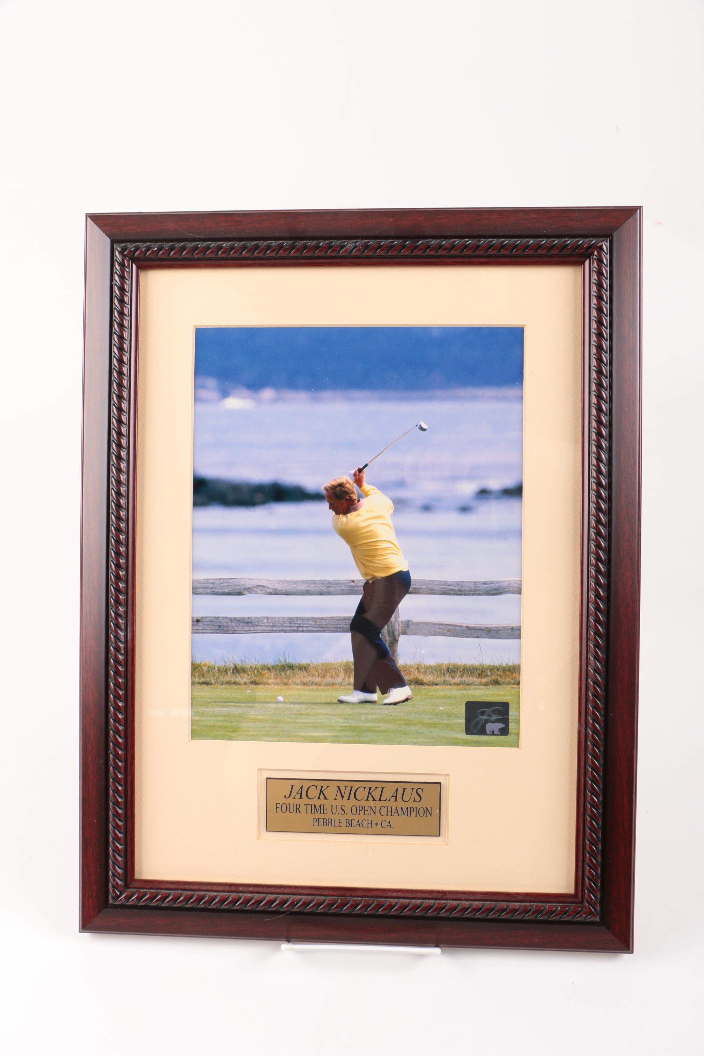 Three Photographic Plaques of Golfers