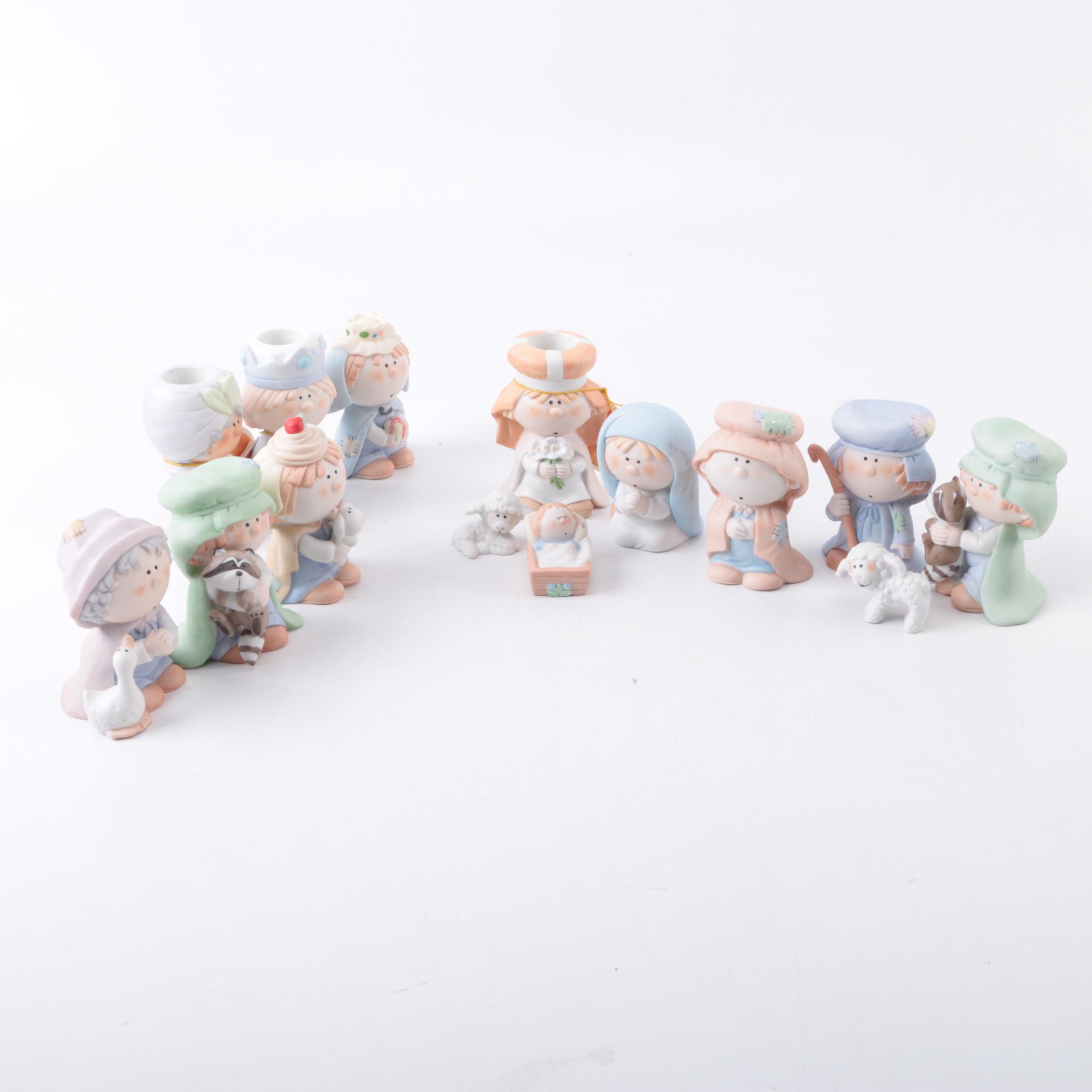 Bumpkins Porcelain Nativity Figurines