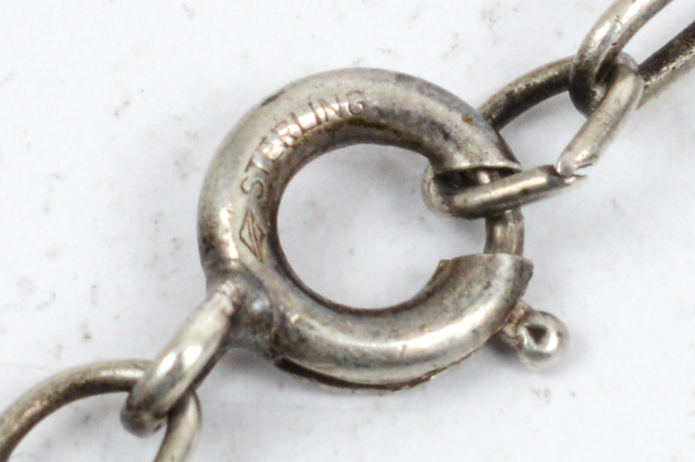 Native American Style Sterling Silver Mother of Pearl Wing Necklace