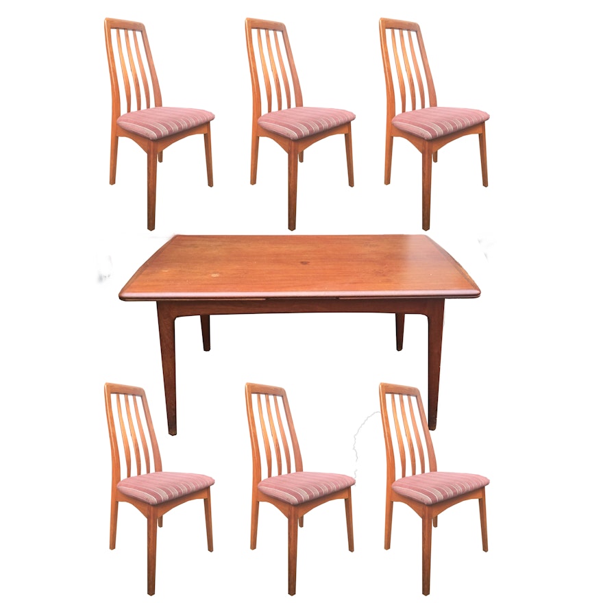 Danish Modern Table by Svend Madsen with Chairs by Benny LInden