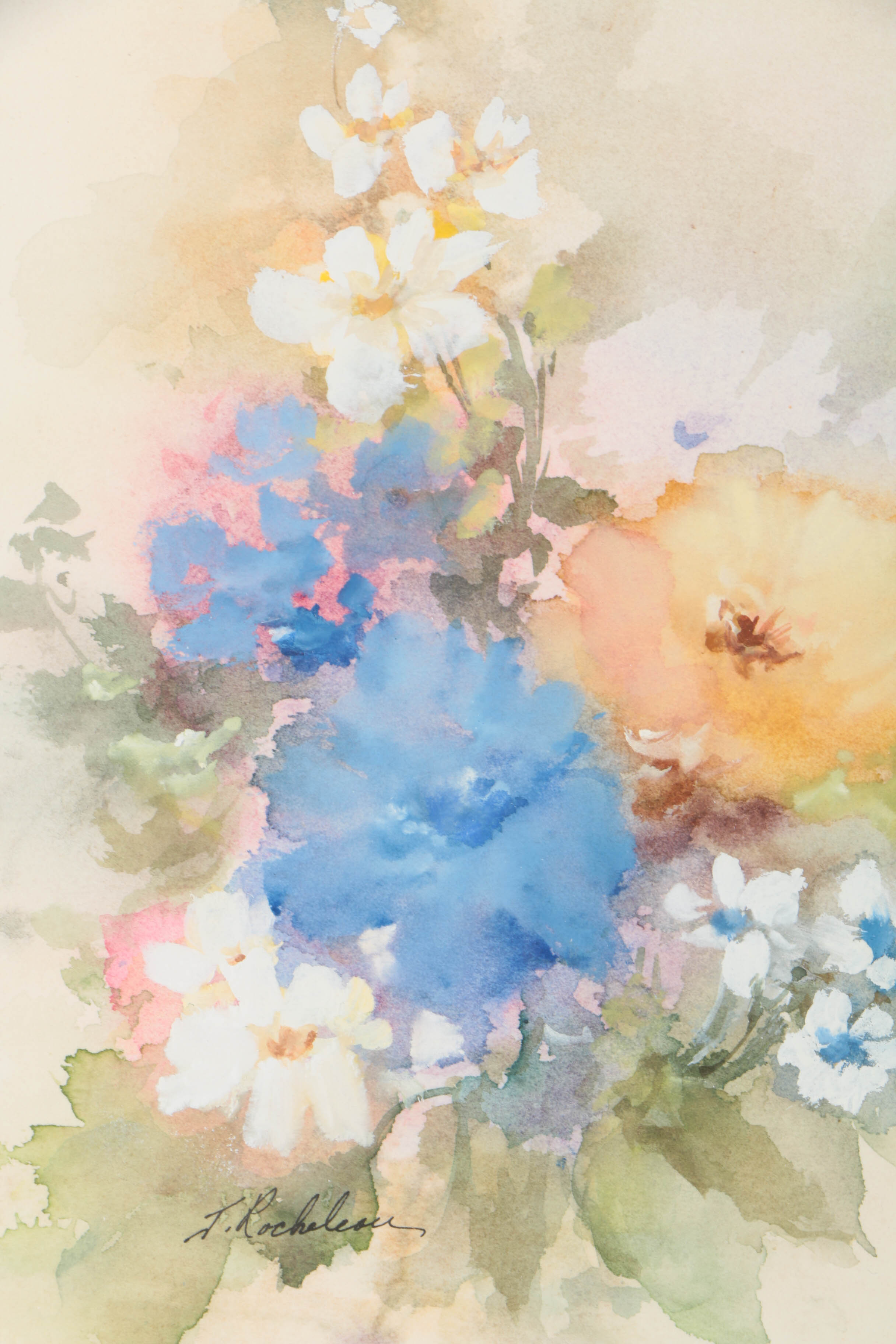 Jane Rocheleau Original Watercolor Painting of Flowers