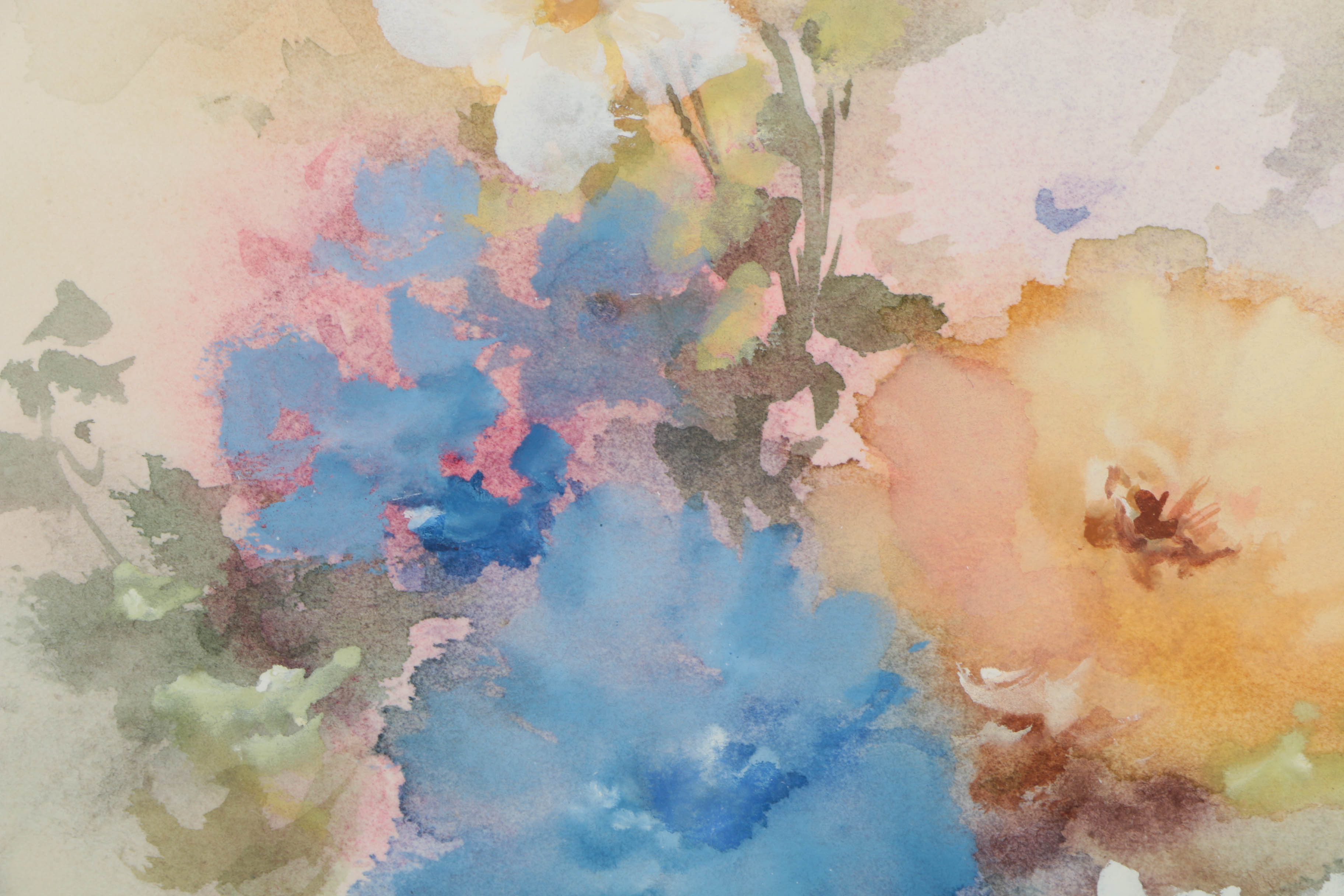 Jane Rocheleau Original Watercolor Painting of Flowers