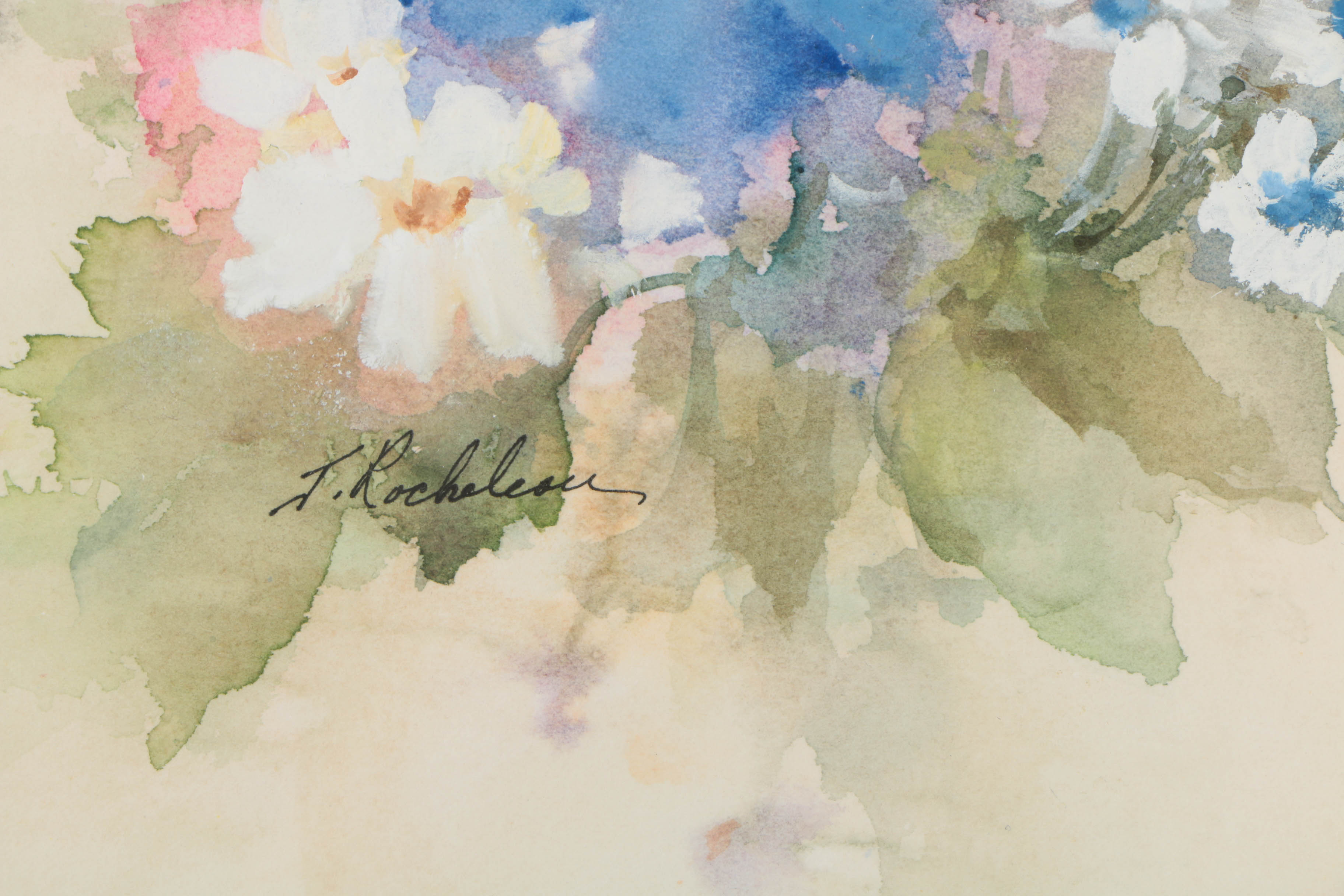 Jane Rocheleau Original Watercolor Painting of Flowers