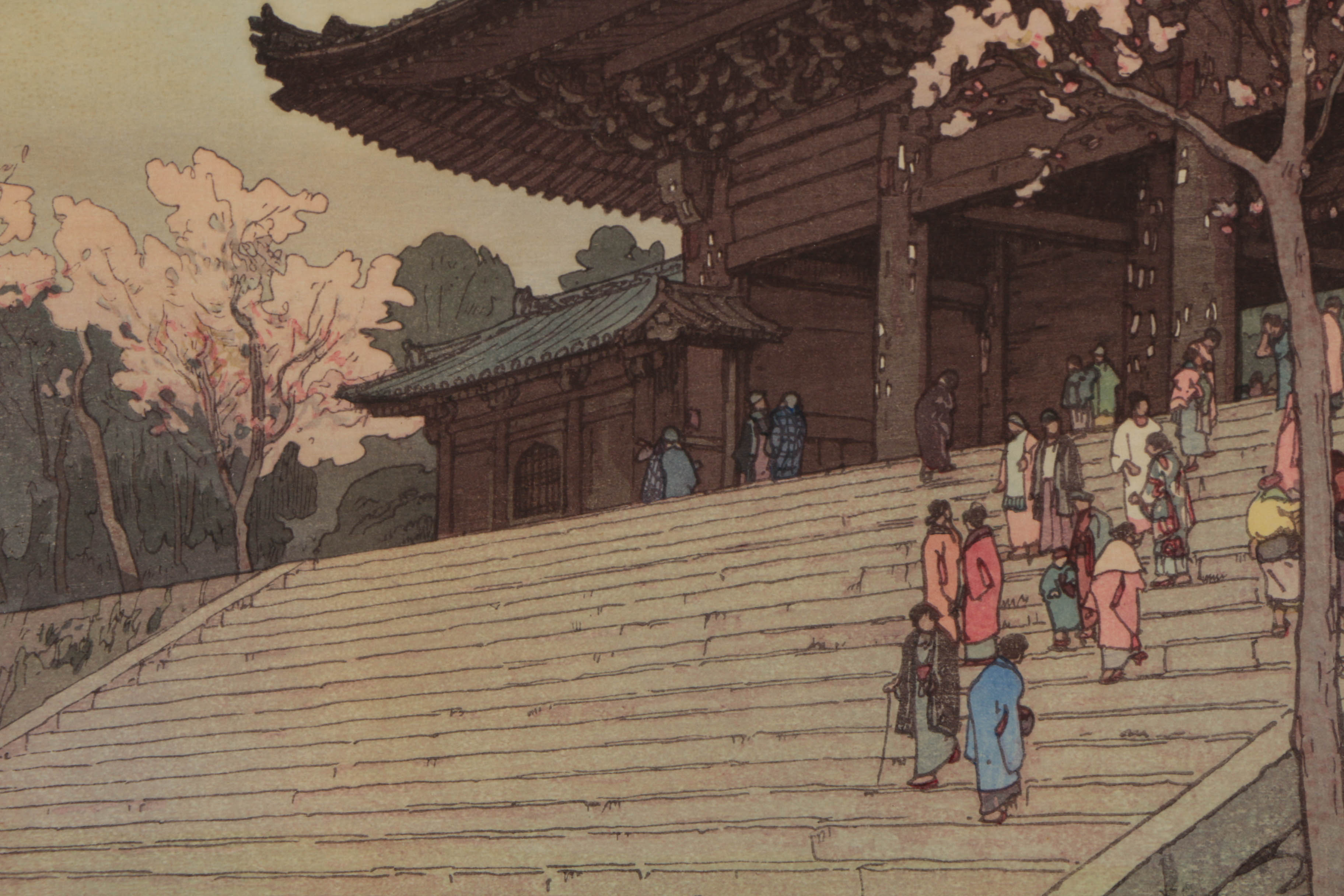 Yoshida Hiroshi Woodblock Print "Chion-in Temple Gate" with Jizuri Seal