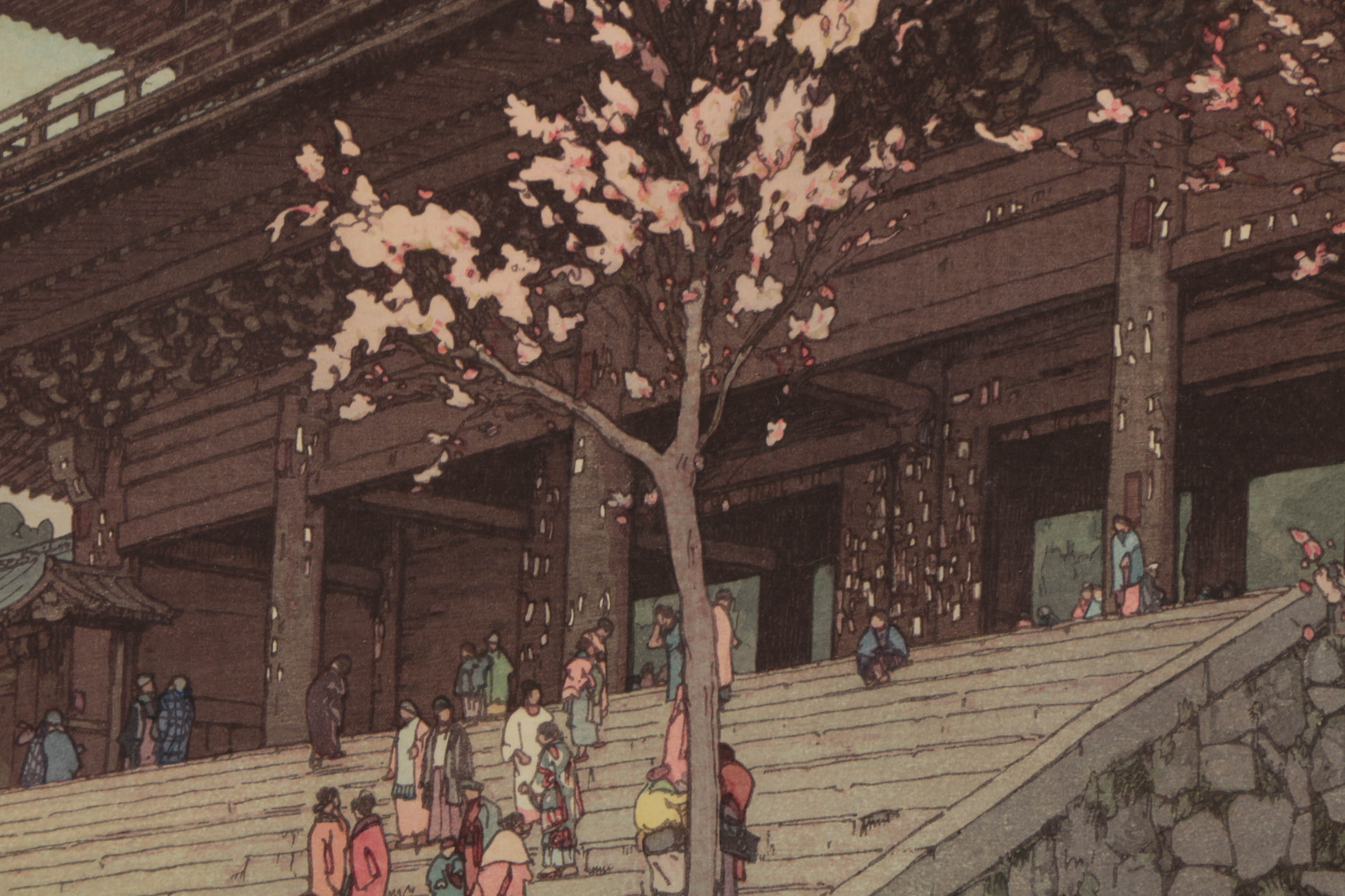 Yoshida Hiroshi Woodblock Print "Chion-in Temple Gate" with Jizuri Seal