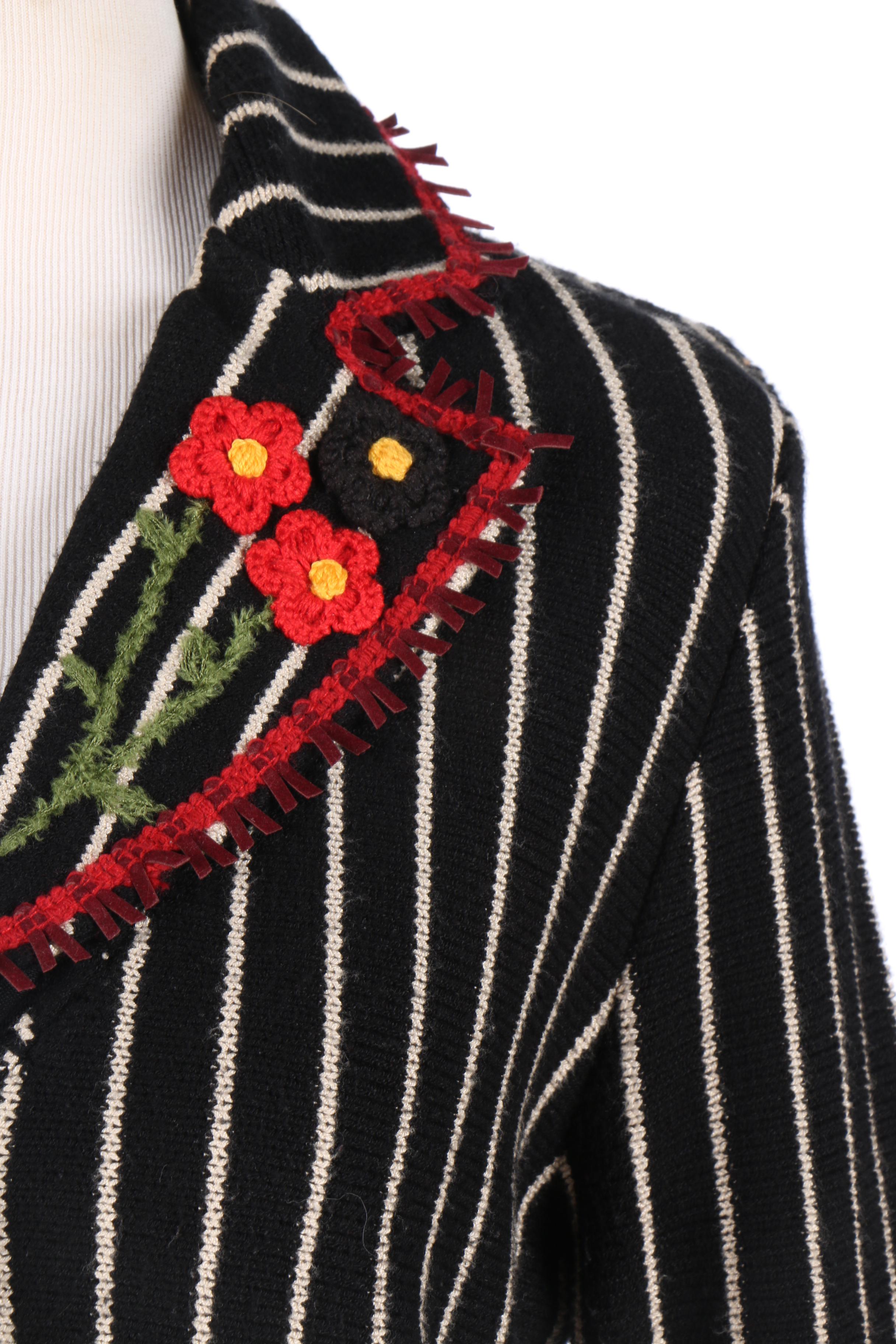 Elaris Black and White Striped Jacket