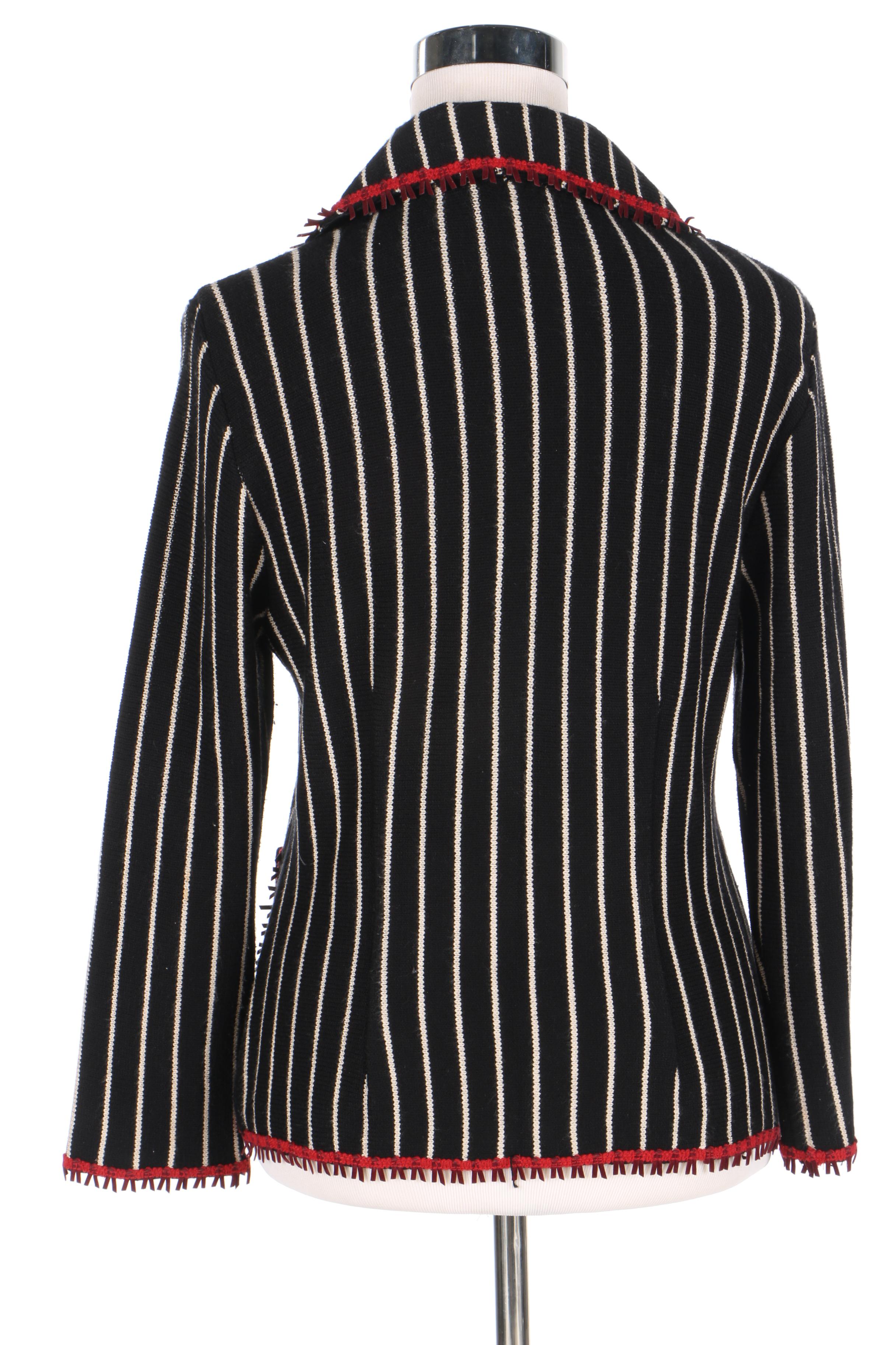 Elaris Black and White Striped Jacket