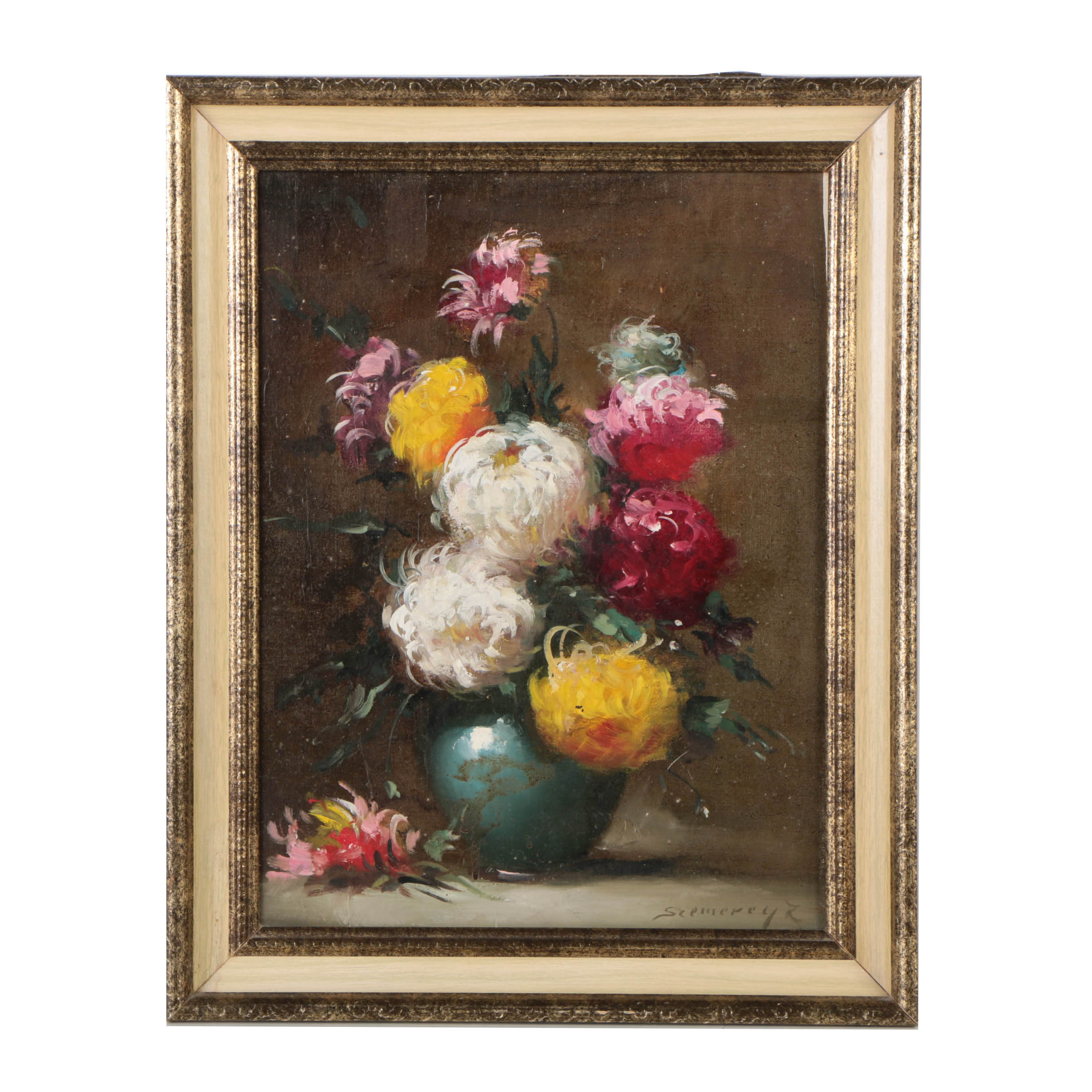 Oil Painting on Canvas of Floral Still Life
