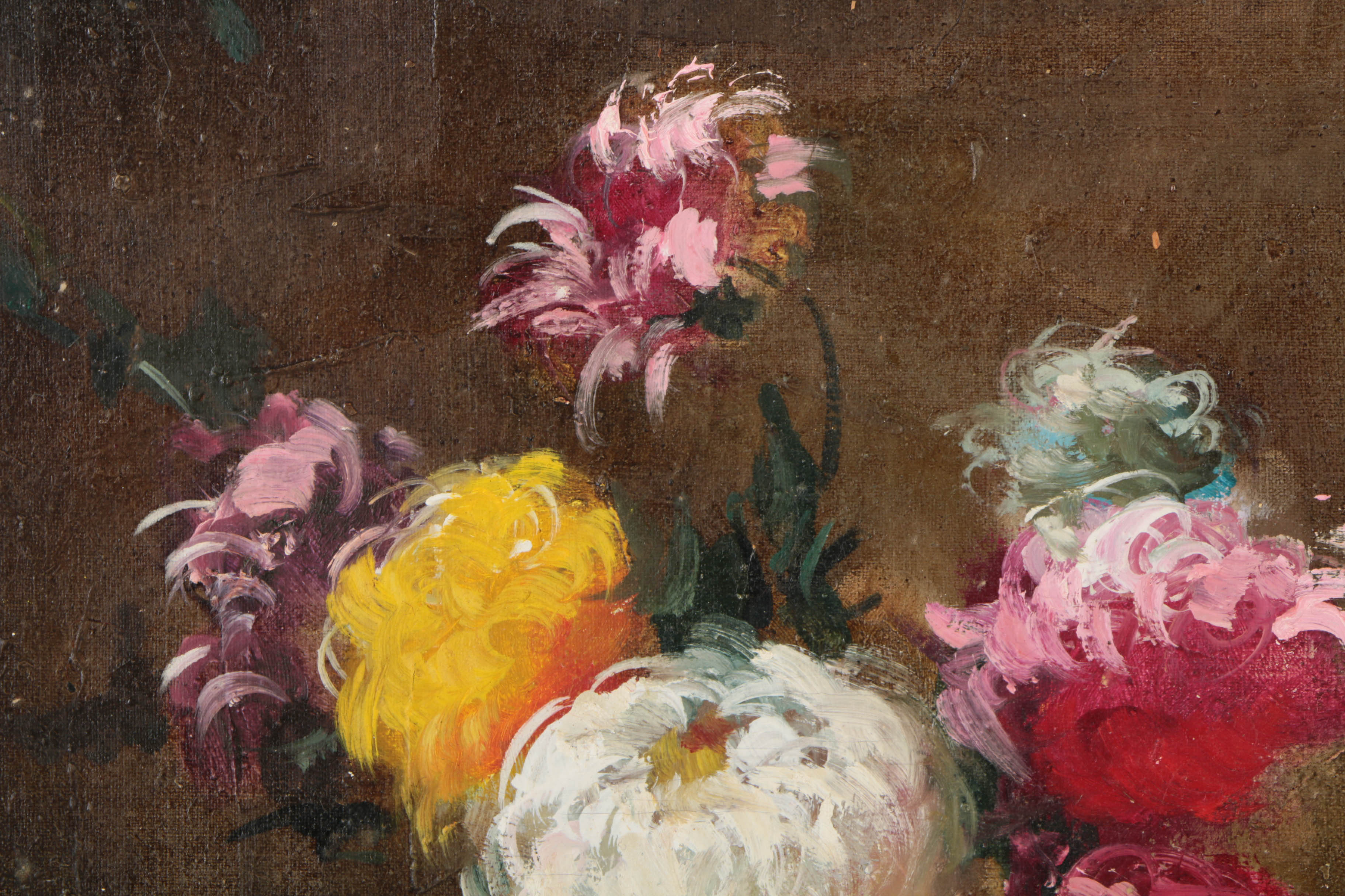 Oil Painting on Canvas of Floral Still Life