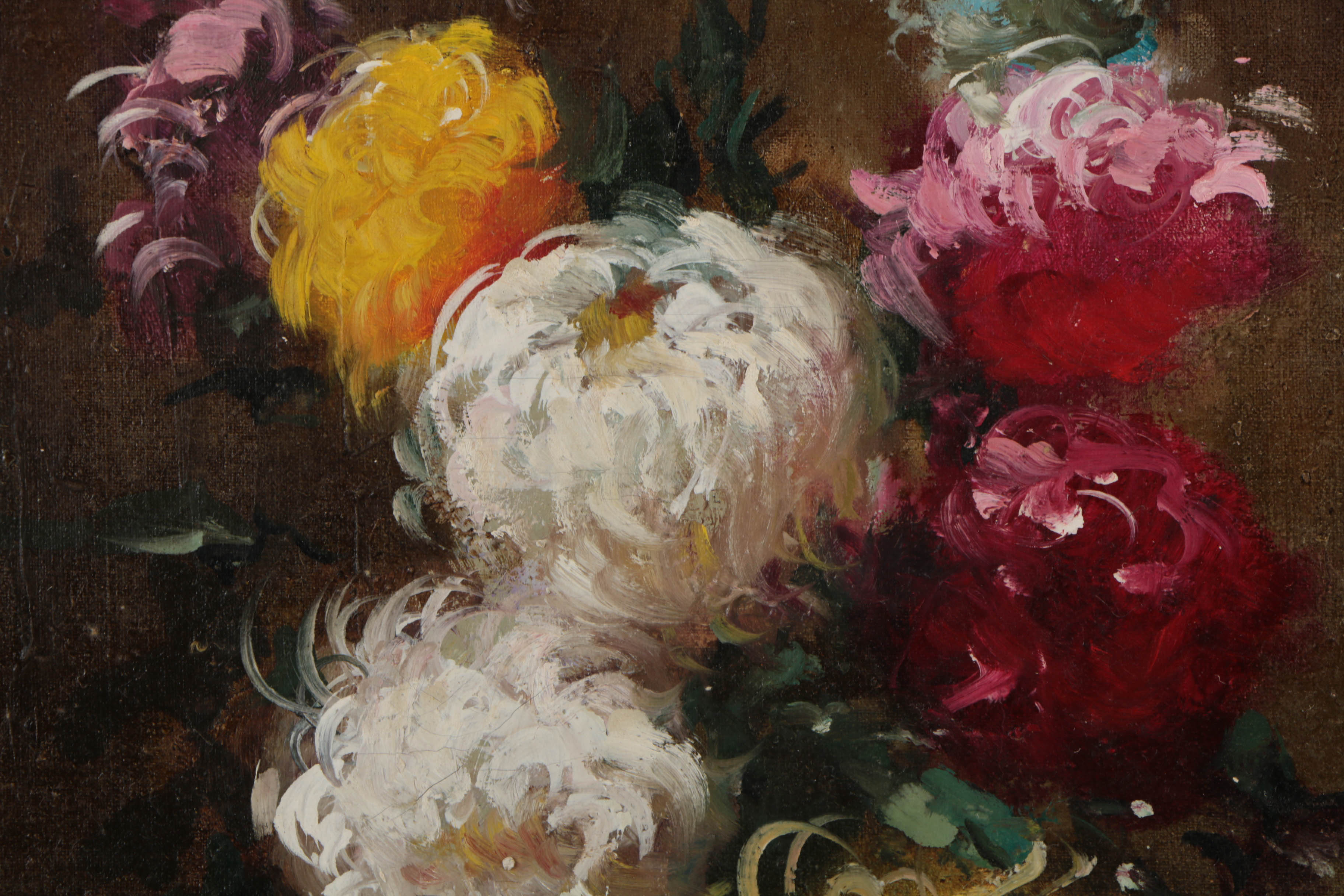 Oil Painting on Canvas of Floral Still Life