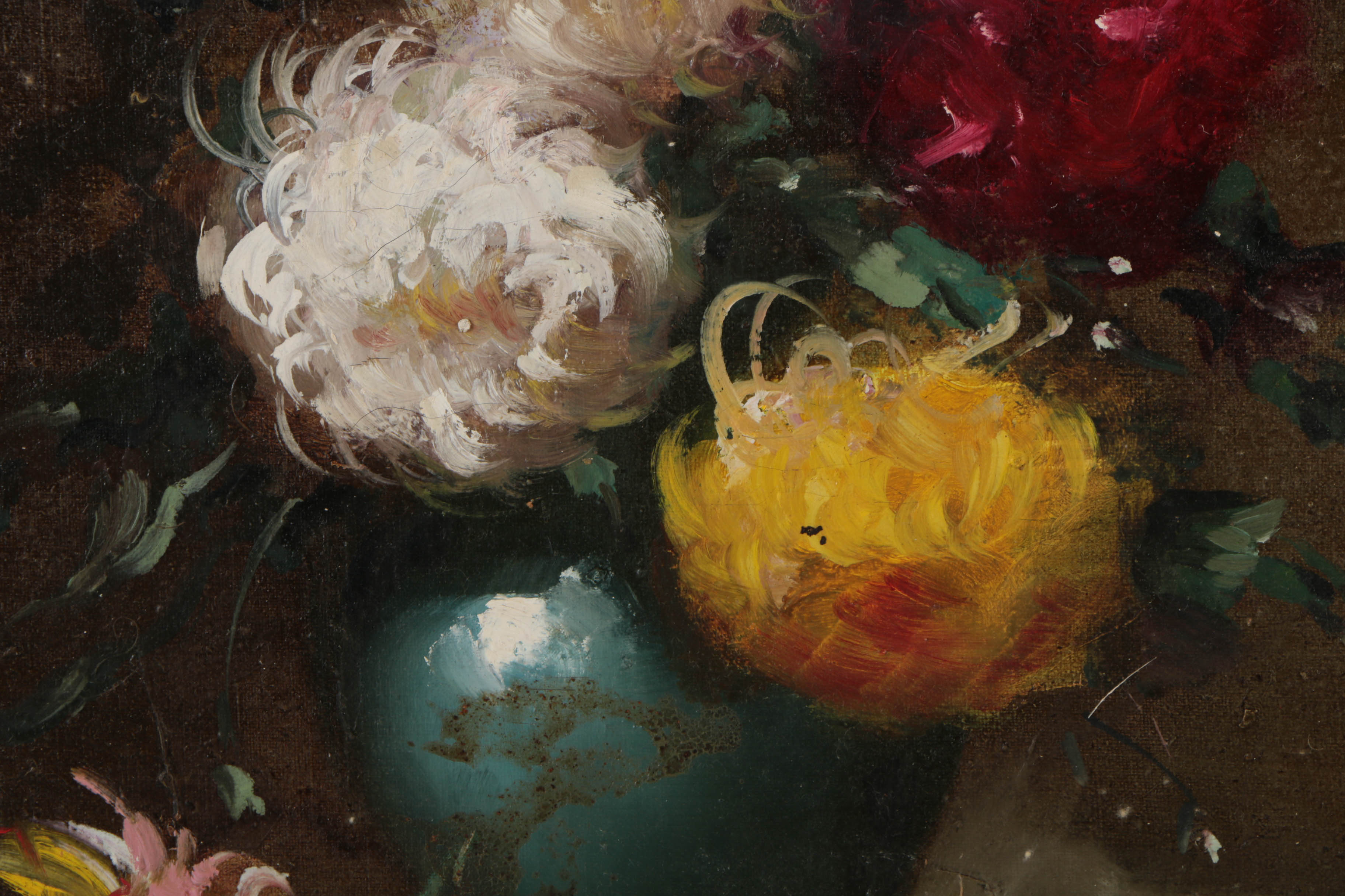 Oil Painting on Canvas of Floral Still Life