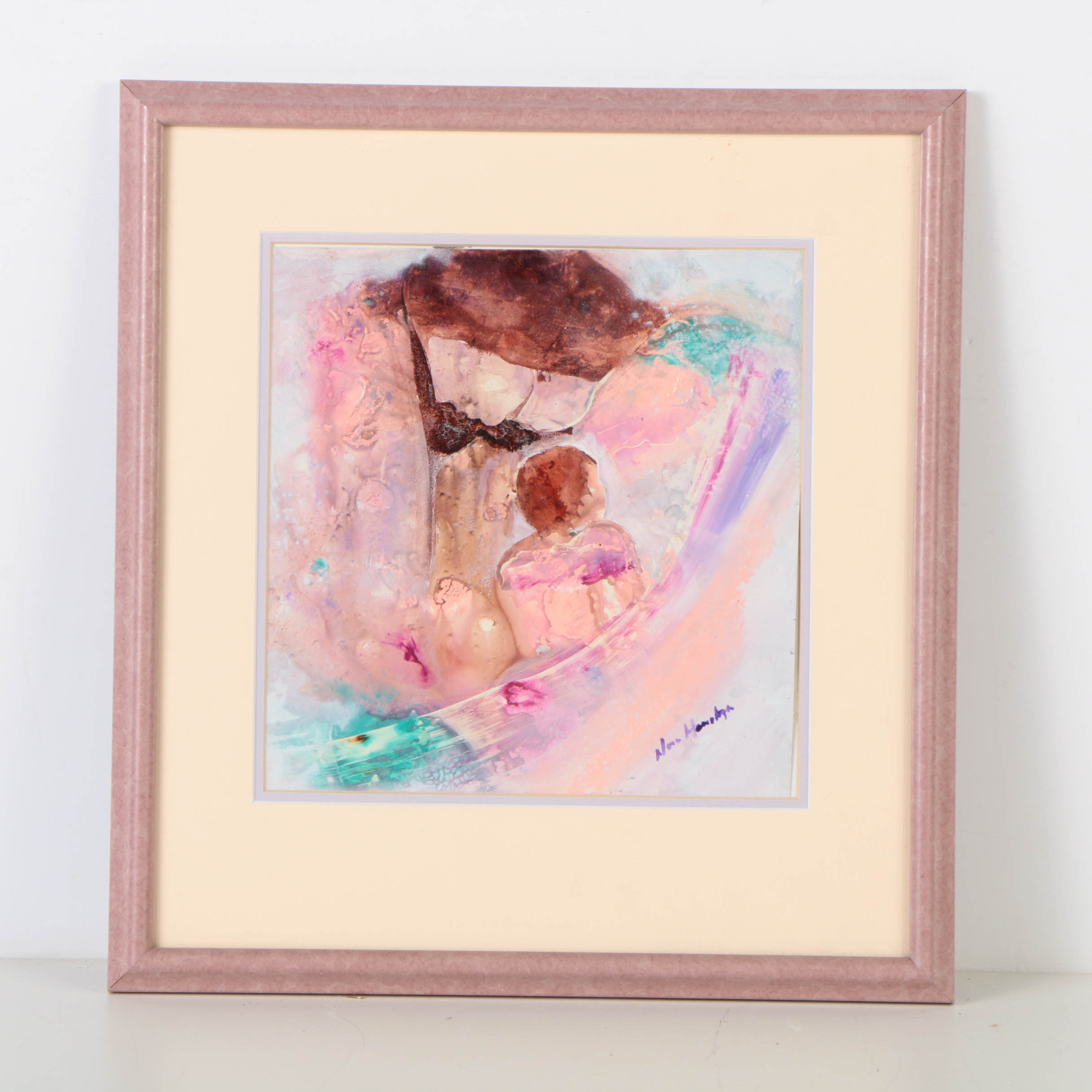 Nora Mendoza Signed Abstract Oil Painting