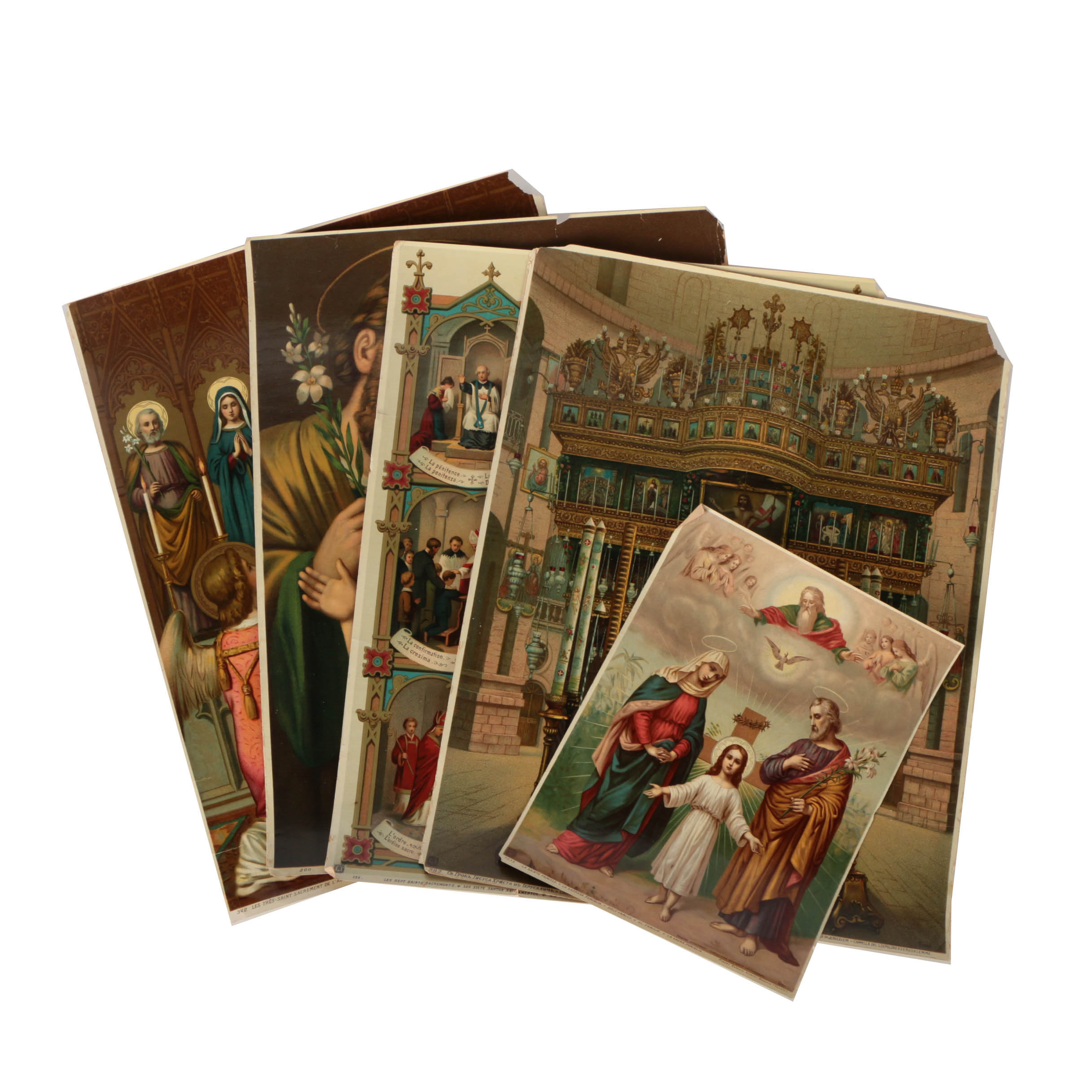 Five Chromolithograph Religious Prints