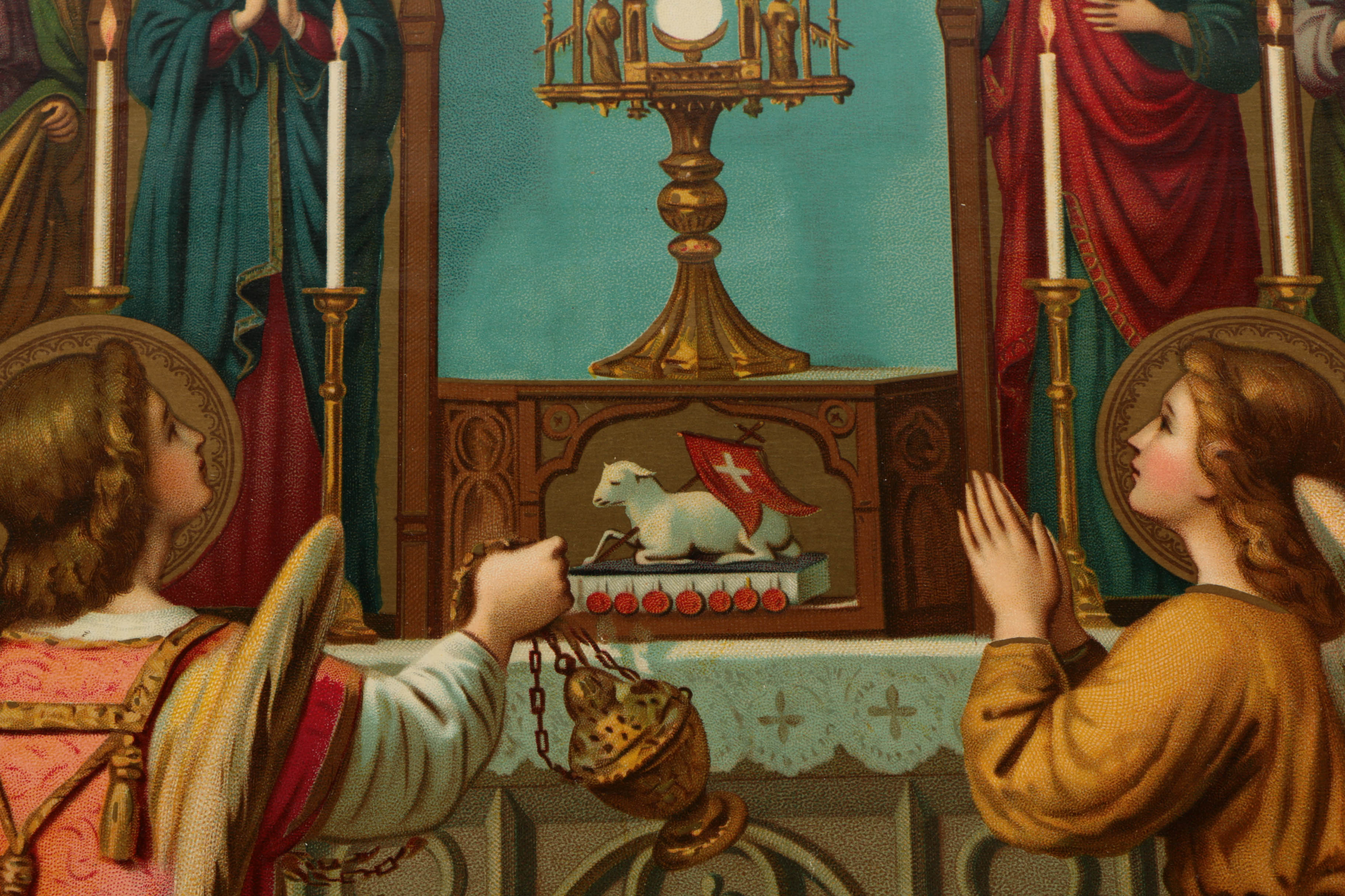 Five Chromolithograph Religious Prints