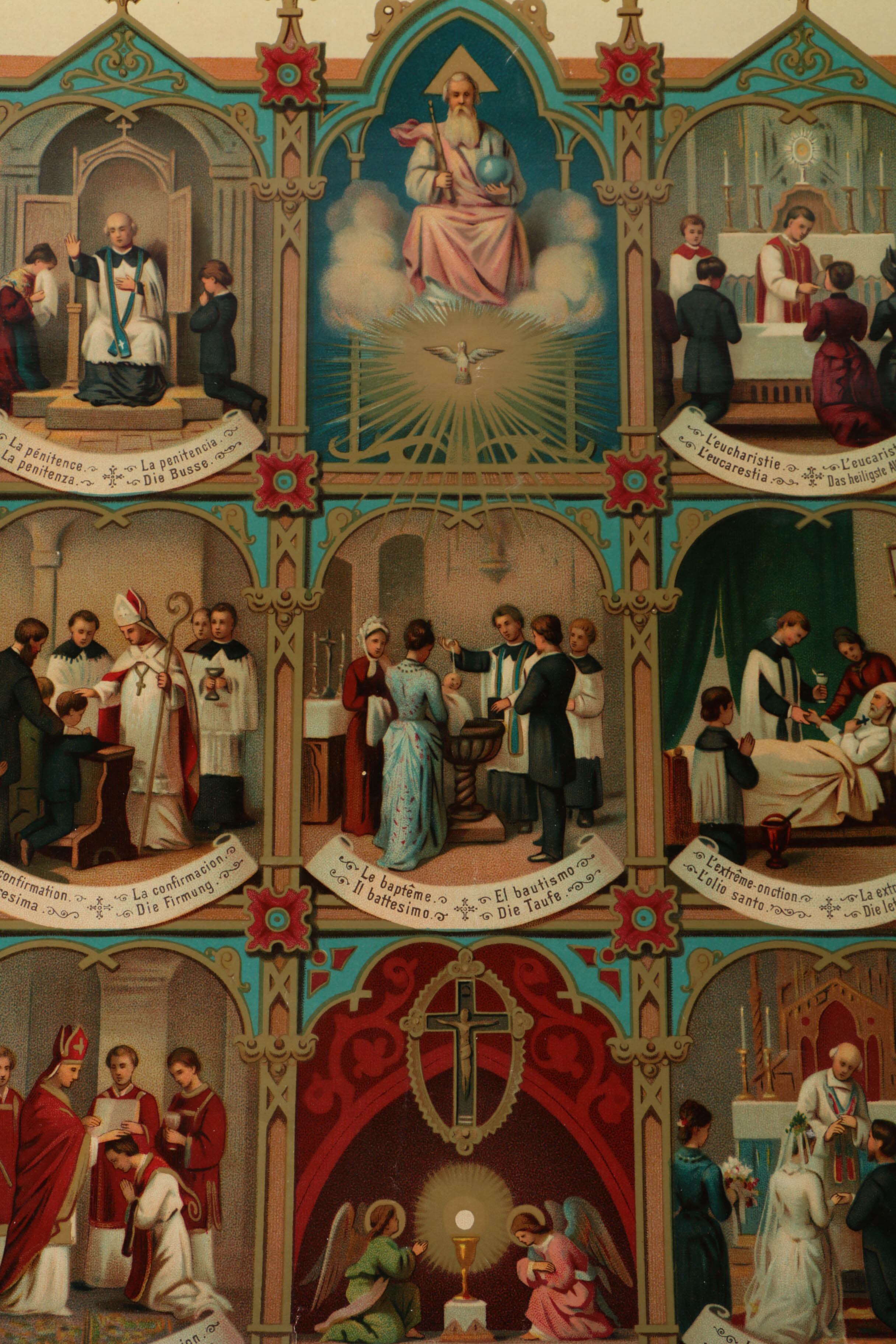 Five Chromolithograph Religious Prints