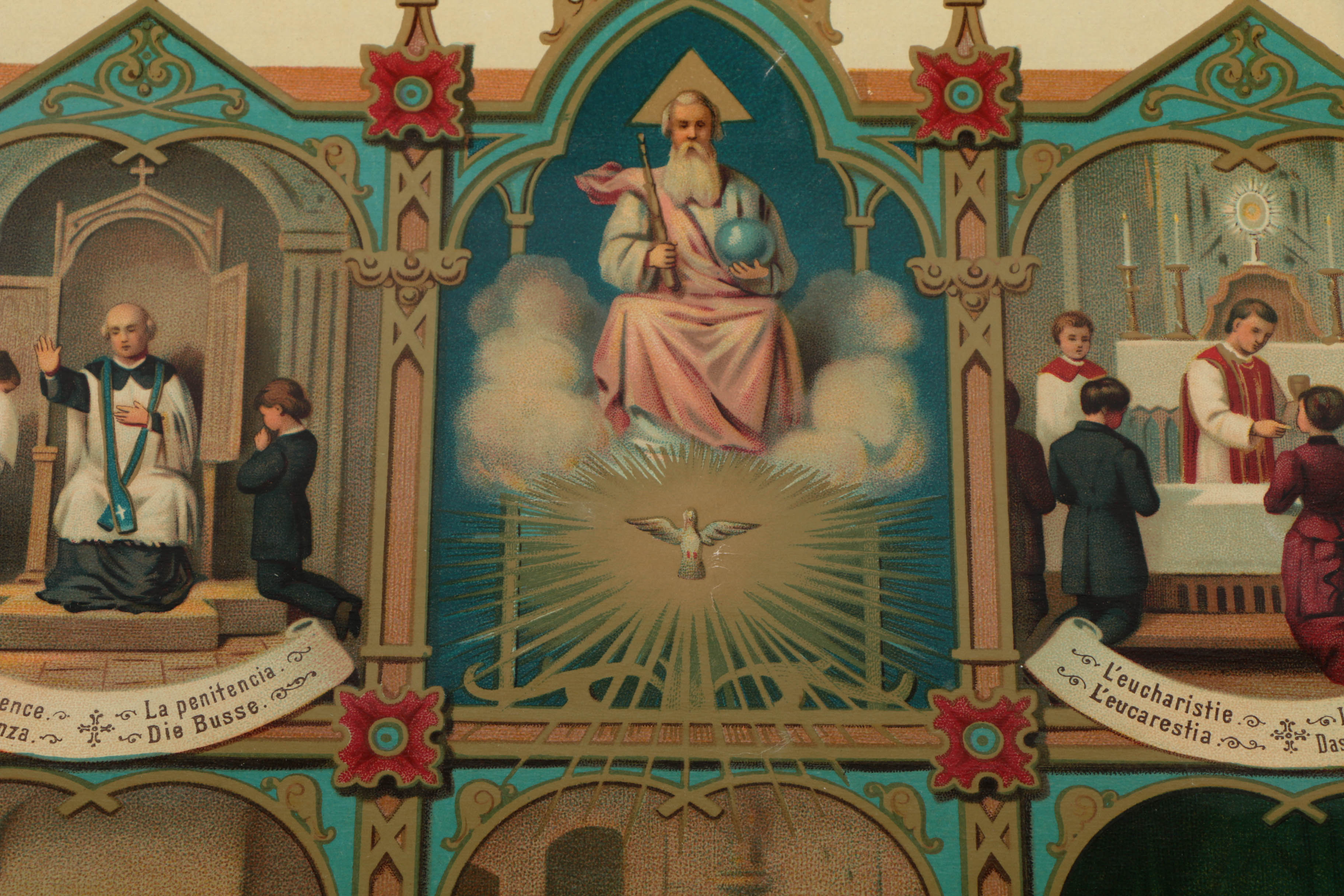 Five Chromolithograph Religious Prints