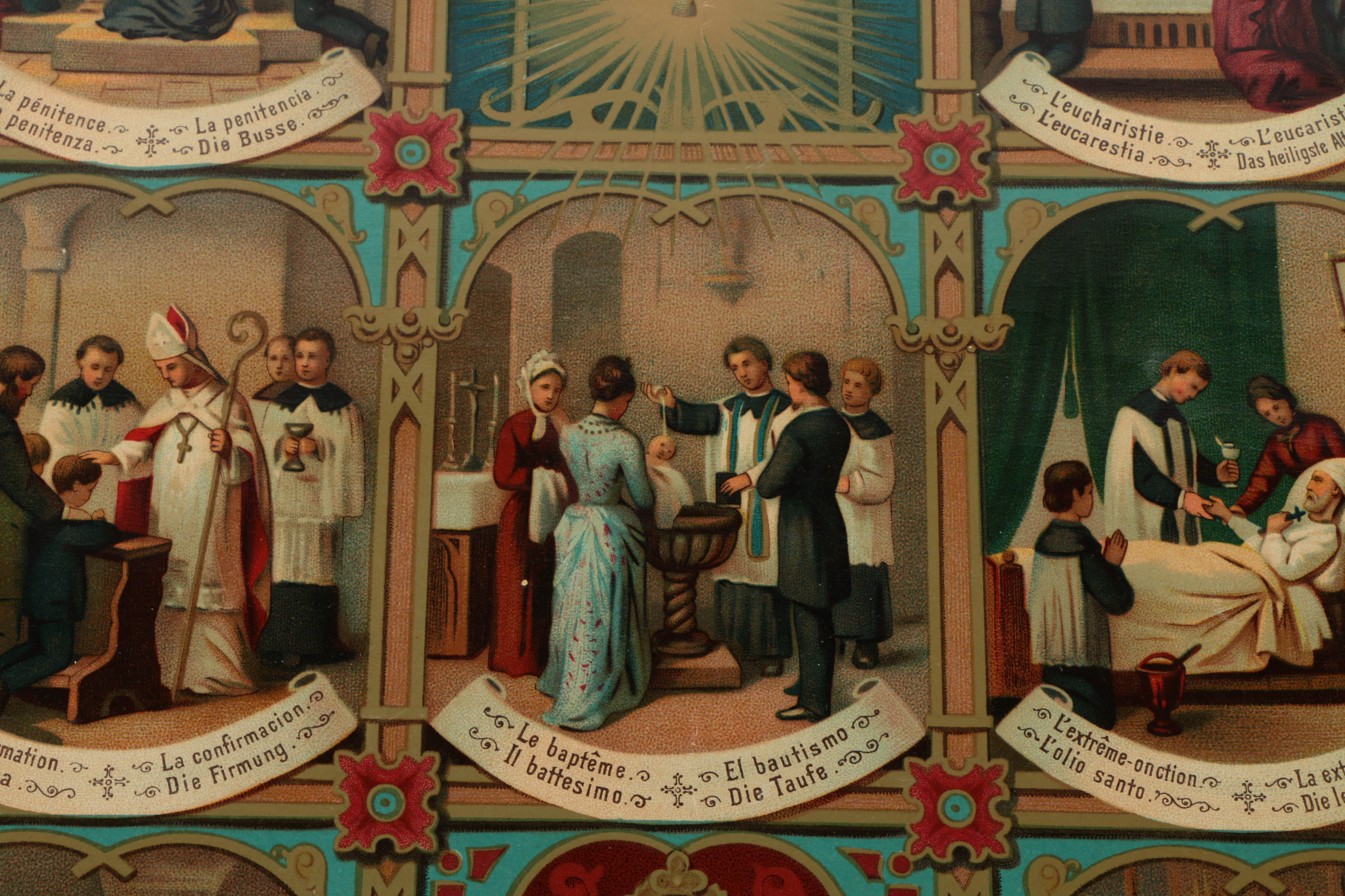 Five Chromolithograph Religious Prints