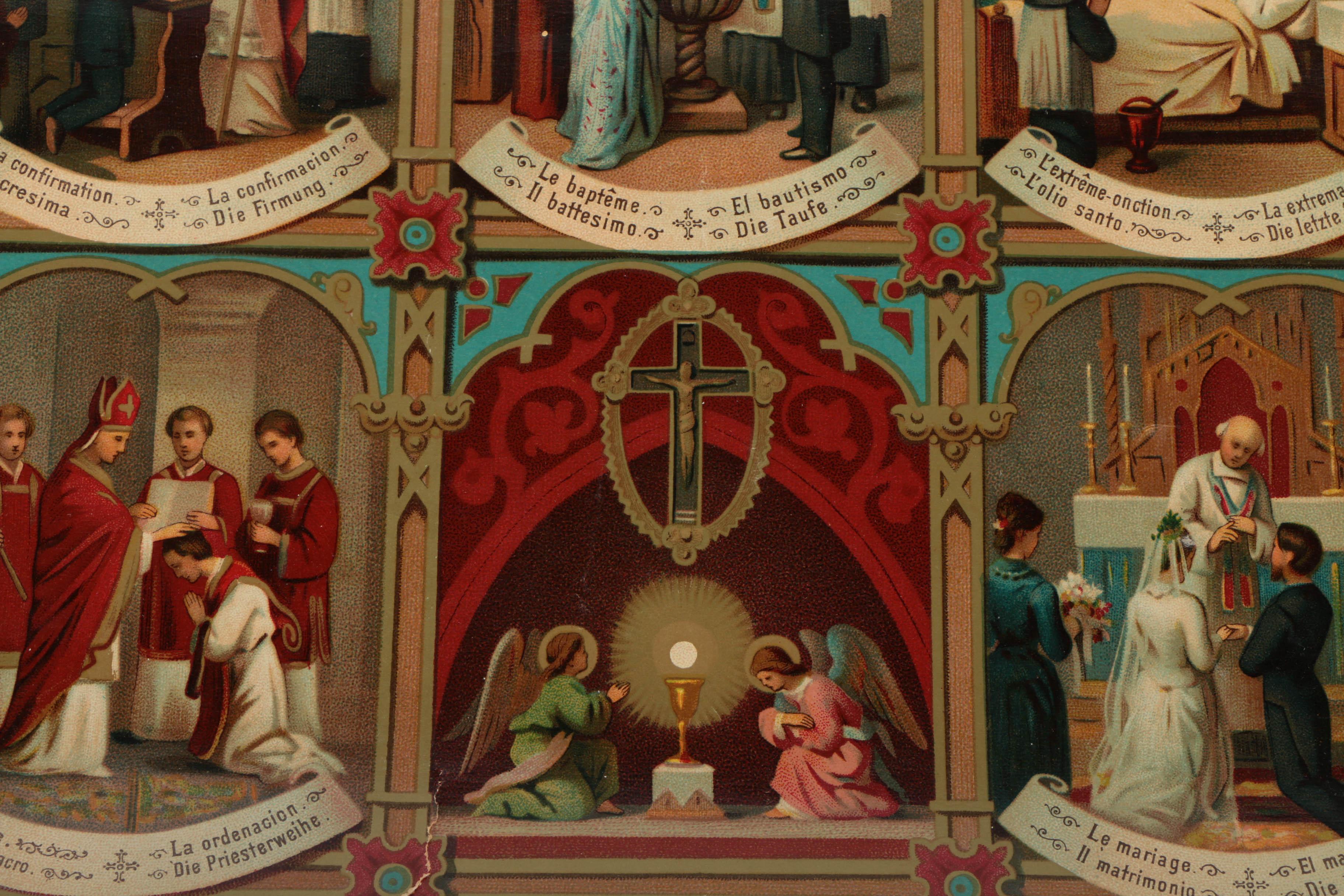 Five Chromolithograph Religious Prints