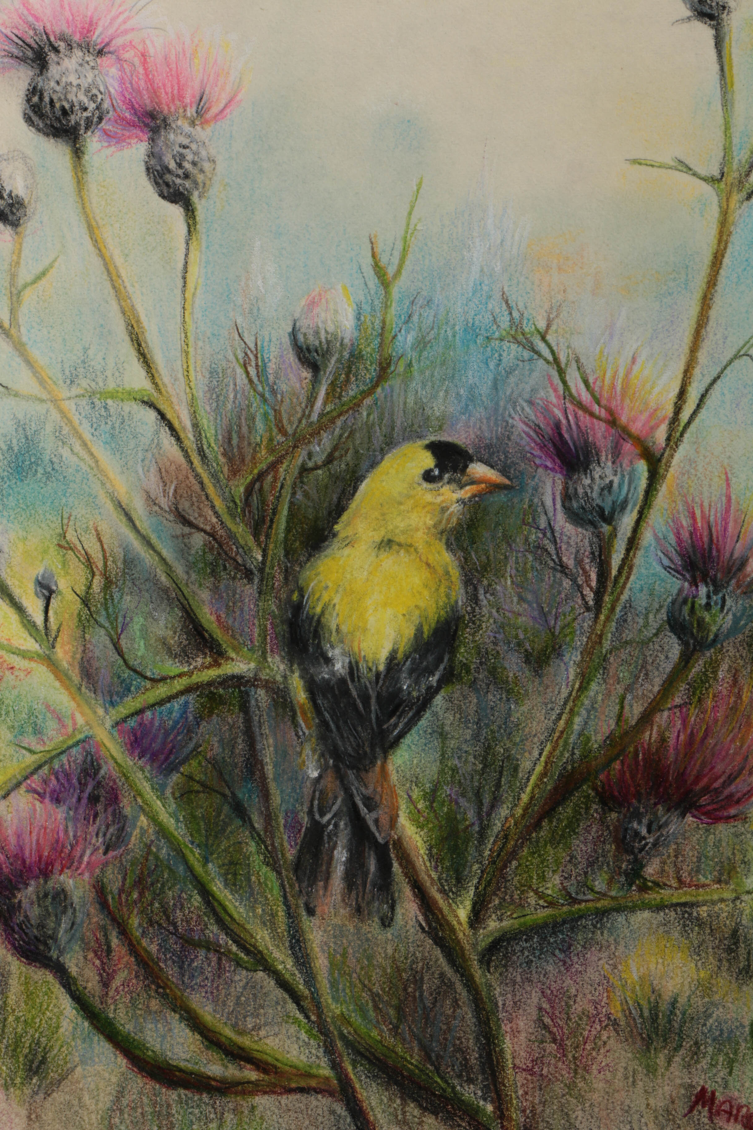 Grouping of Drawings and Paintings Including East Asian Style Piece