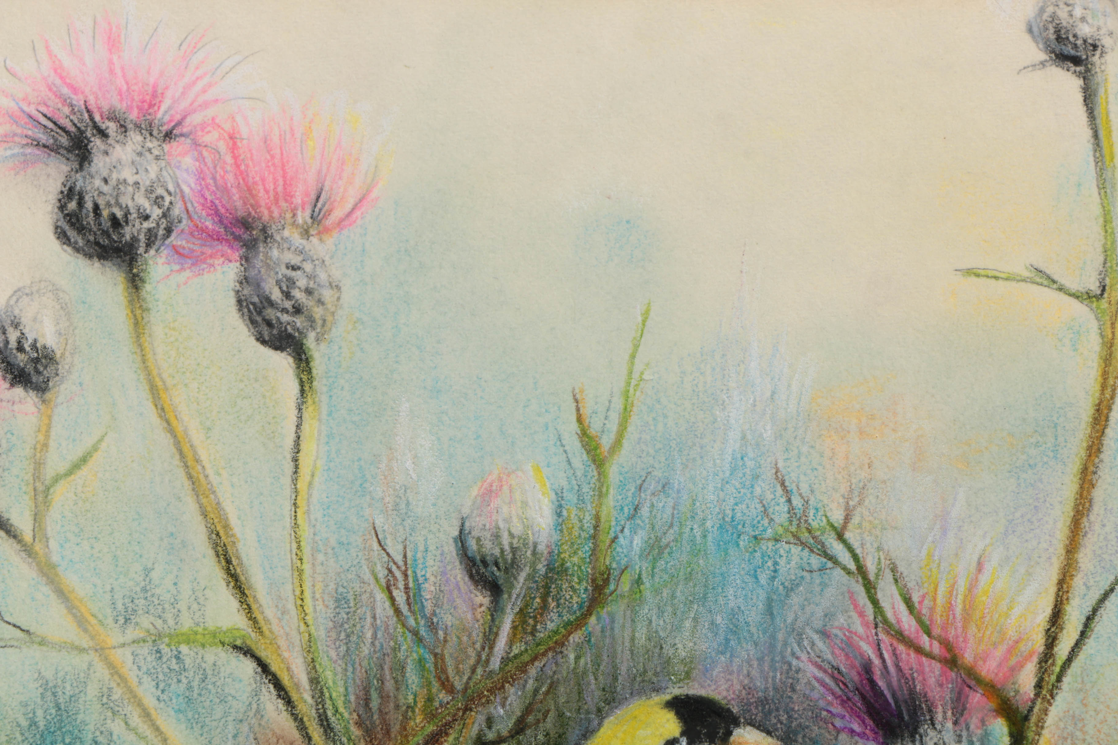 Grouping of Drawings and Paintings Including East Asian Style Piece