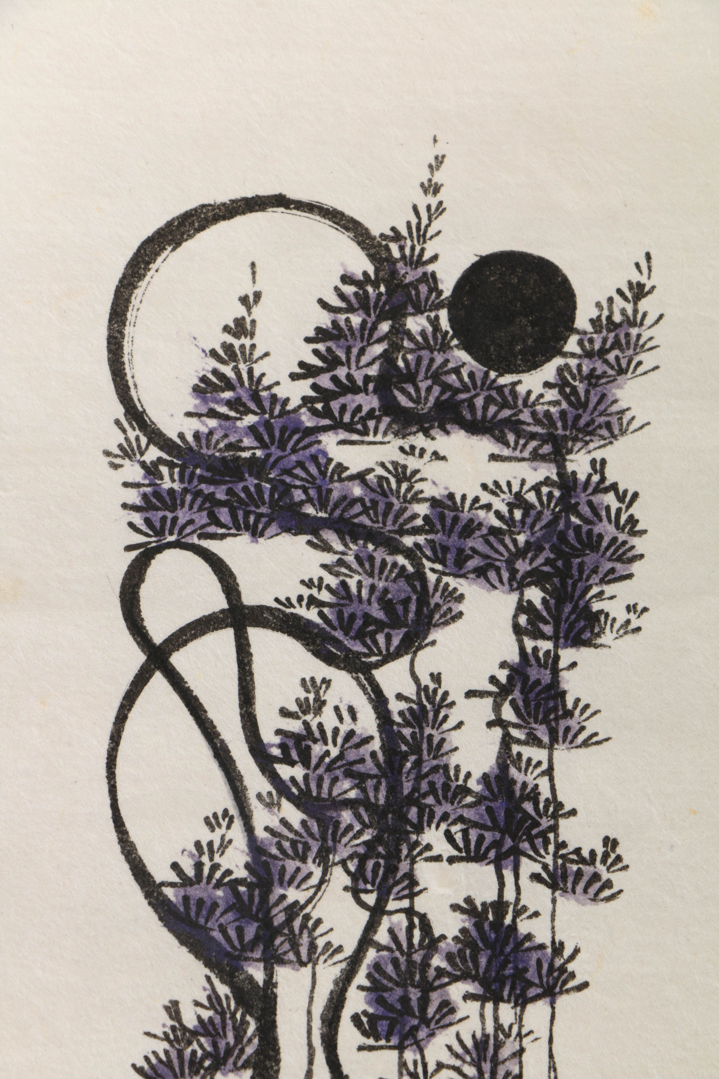 Grouping of Drawings and Paintings Including East Asian Style Piece