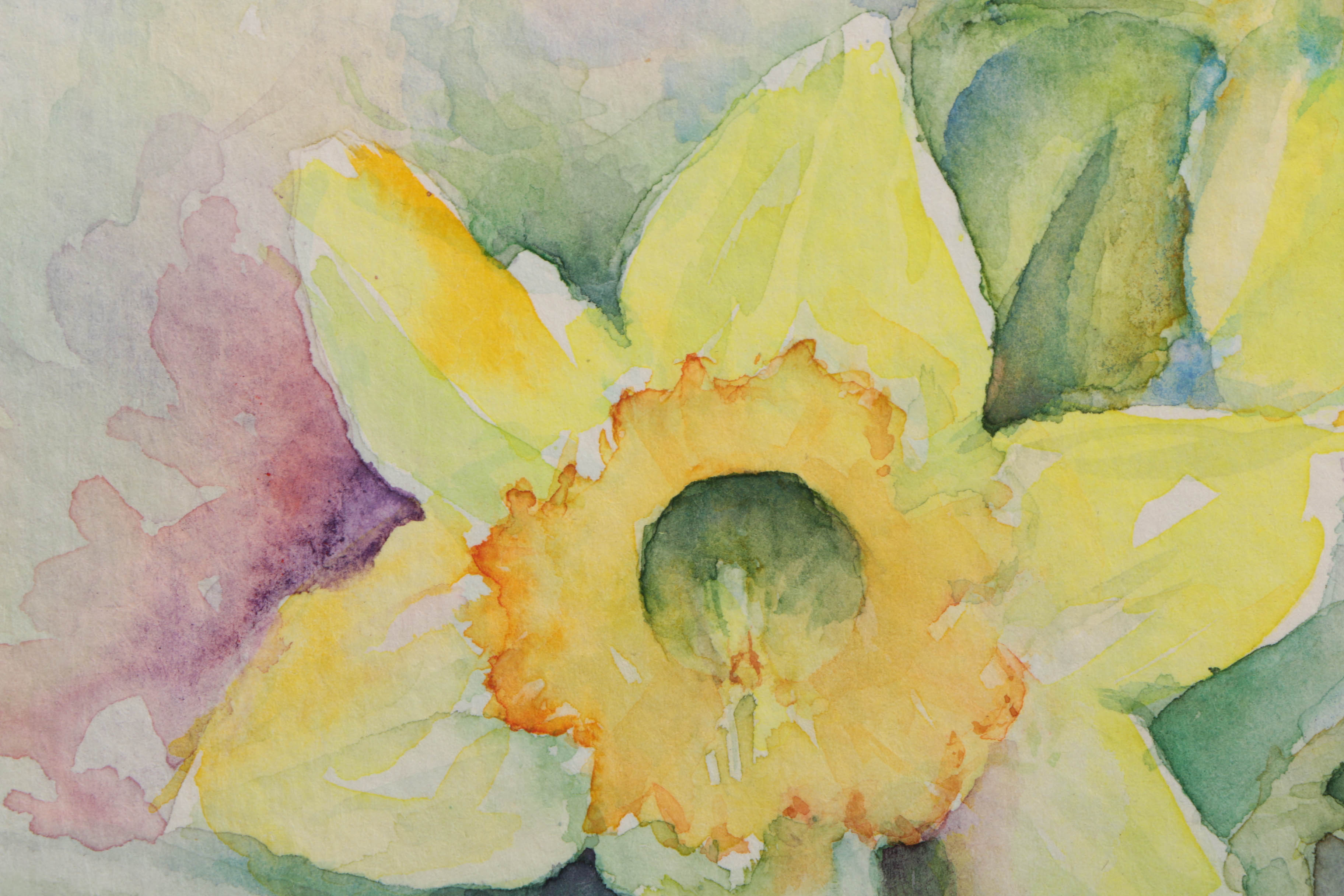 Grouping of Drawings and Paintings Including East Asian Style Piece