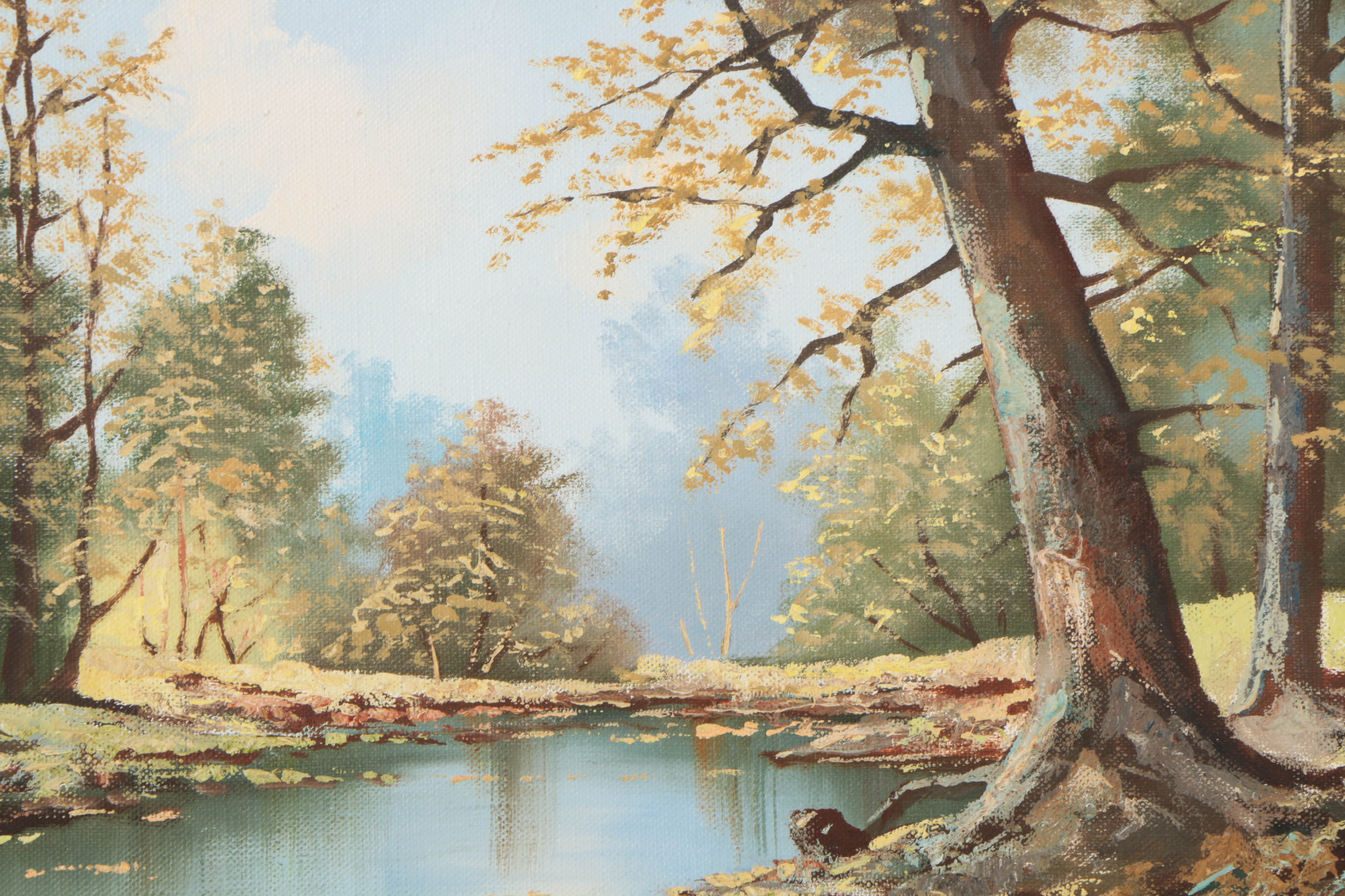 Kugler Oil Painting on Canvas of Creek Scene