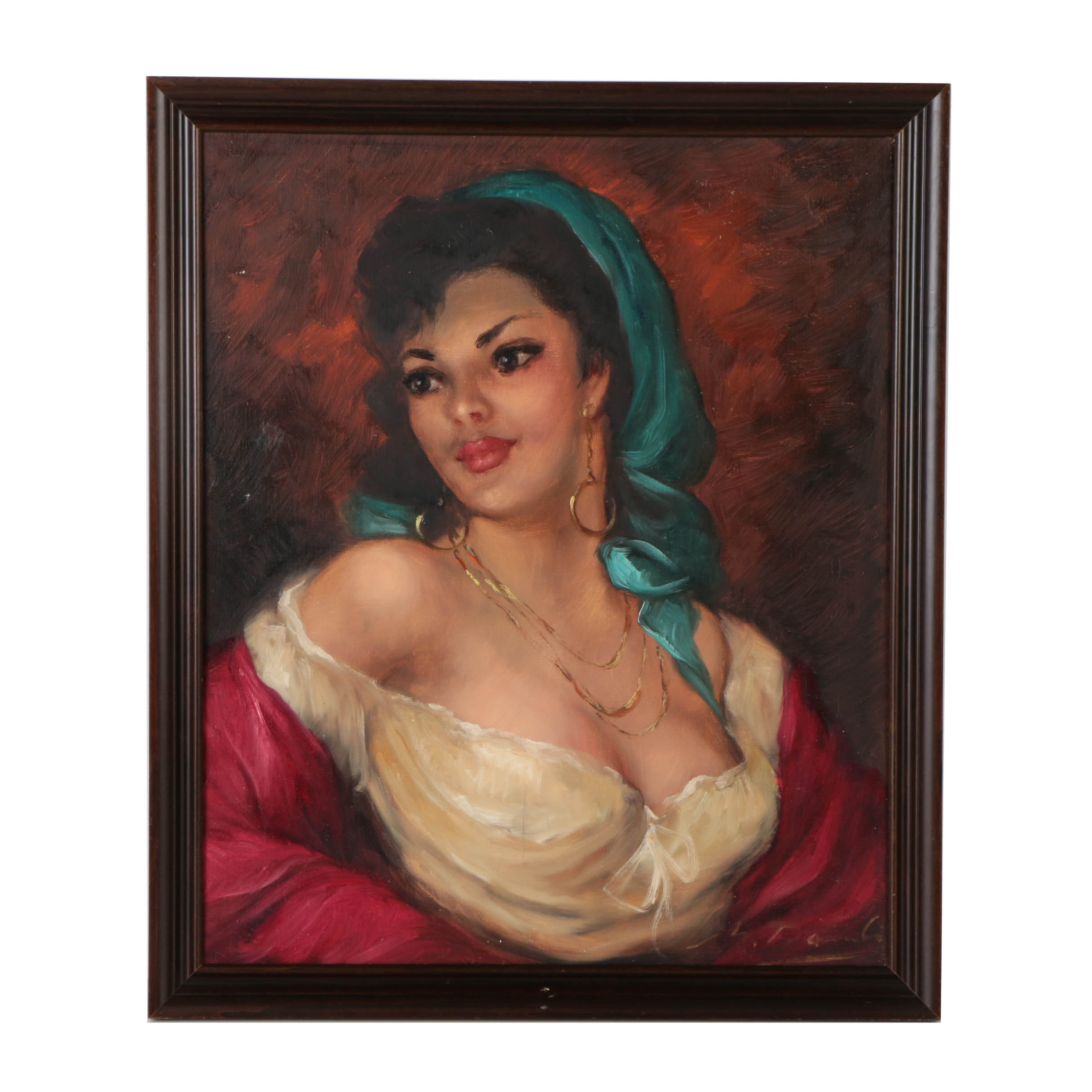 Oil on Canvas Painting Portrait of Woman