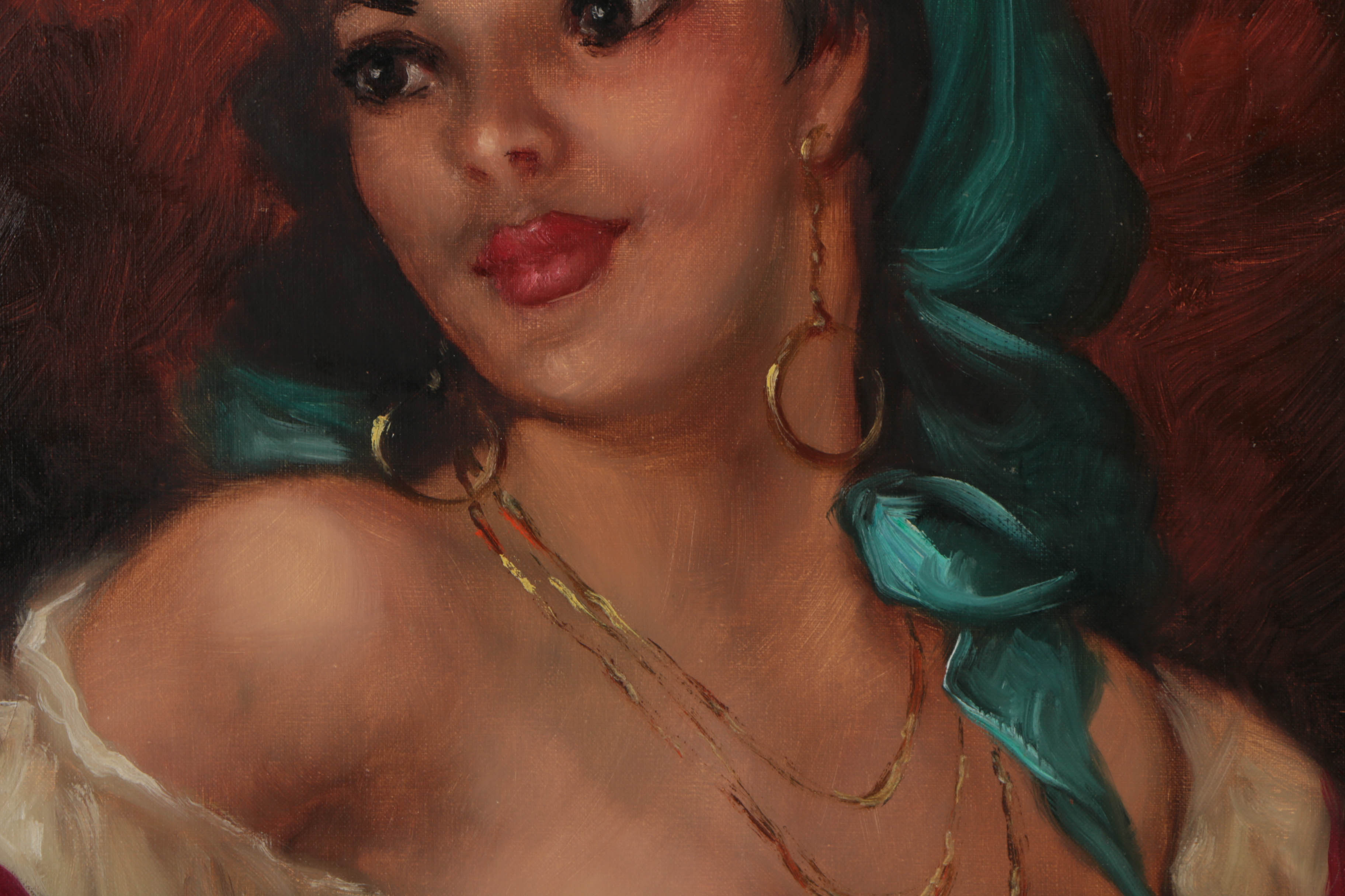 Oil on Canvas Painting Portrait of Woman