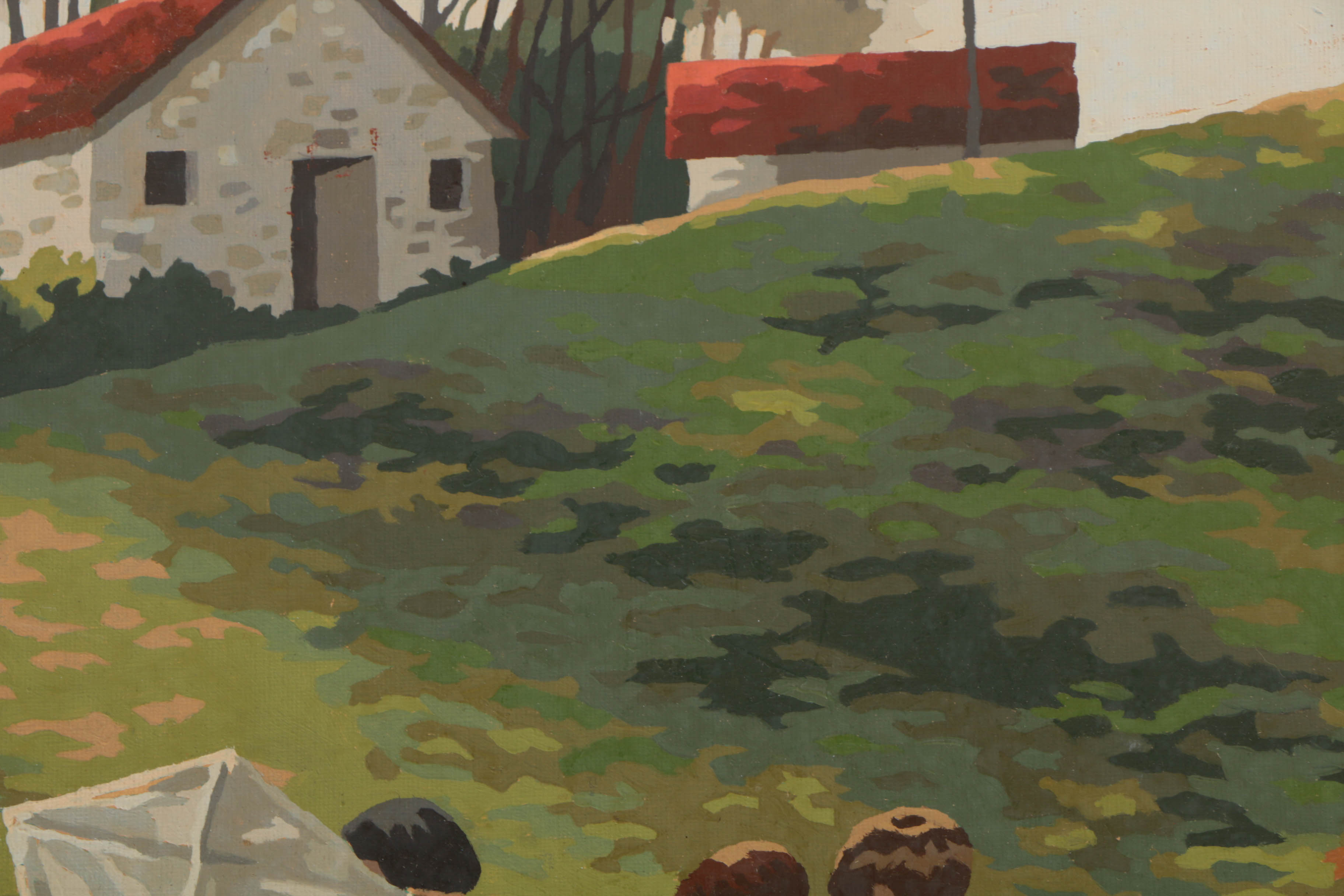 Pair of Paint-By-Numbers Acrylic Paintings