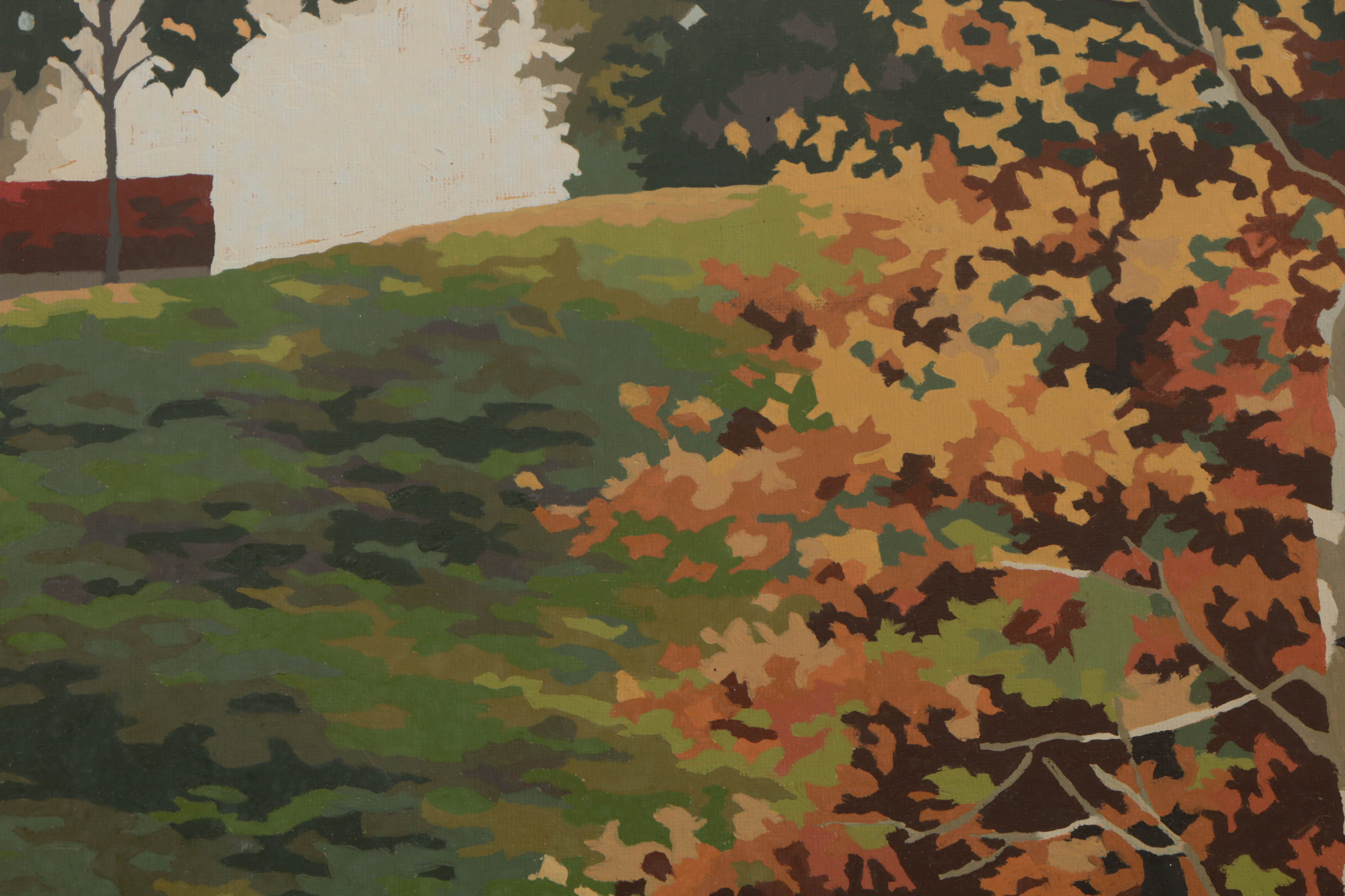 Pair of Paint-By-Numbers Acrylic Paintings